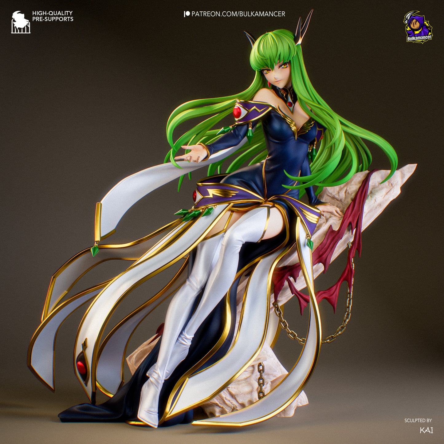 C.C from Code Geass by Bulkamancer | High Quality Resin Print | Painted Commissions available!