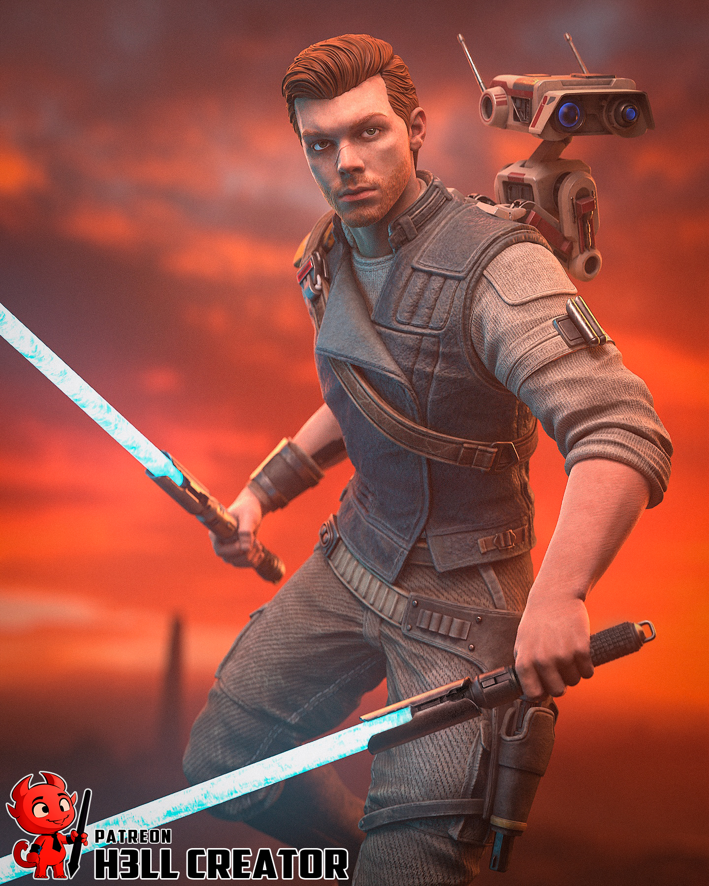Cal Kestis Garage Kit | Fanmade Model by h3llCreator | Jedi | 3D Printed - Sephiknot