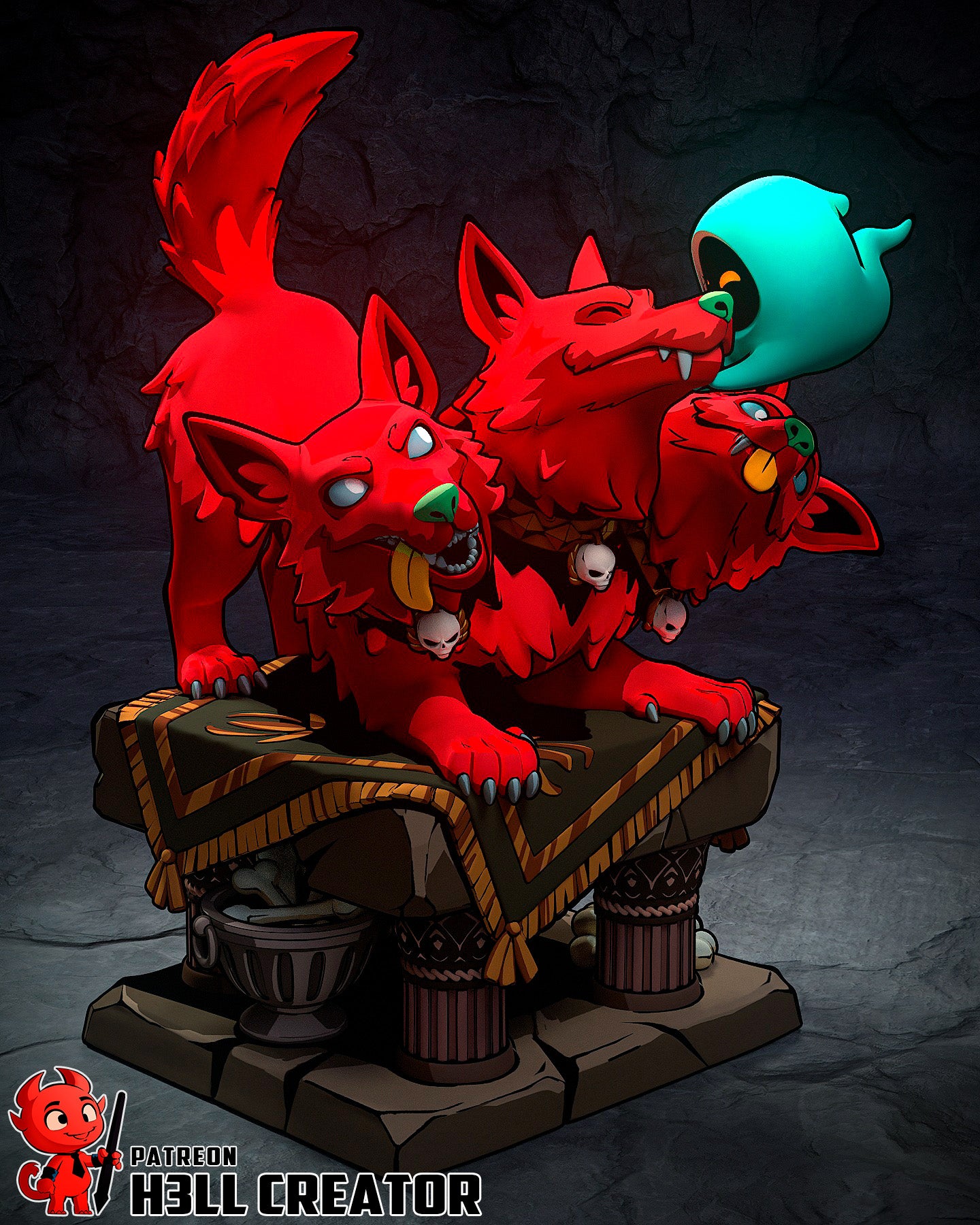 Cerberus from Hades by h3ll creator | High Quality Resin Print | Painted Commissions available! - Sephiknot