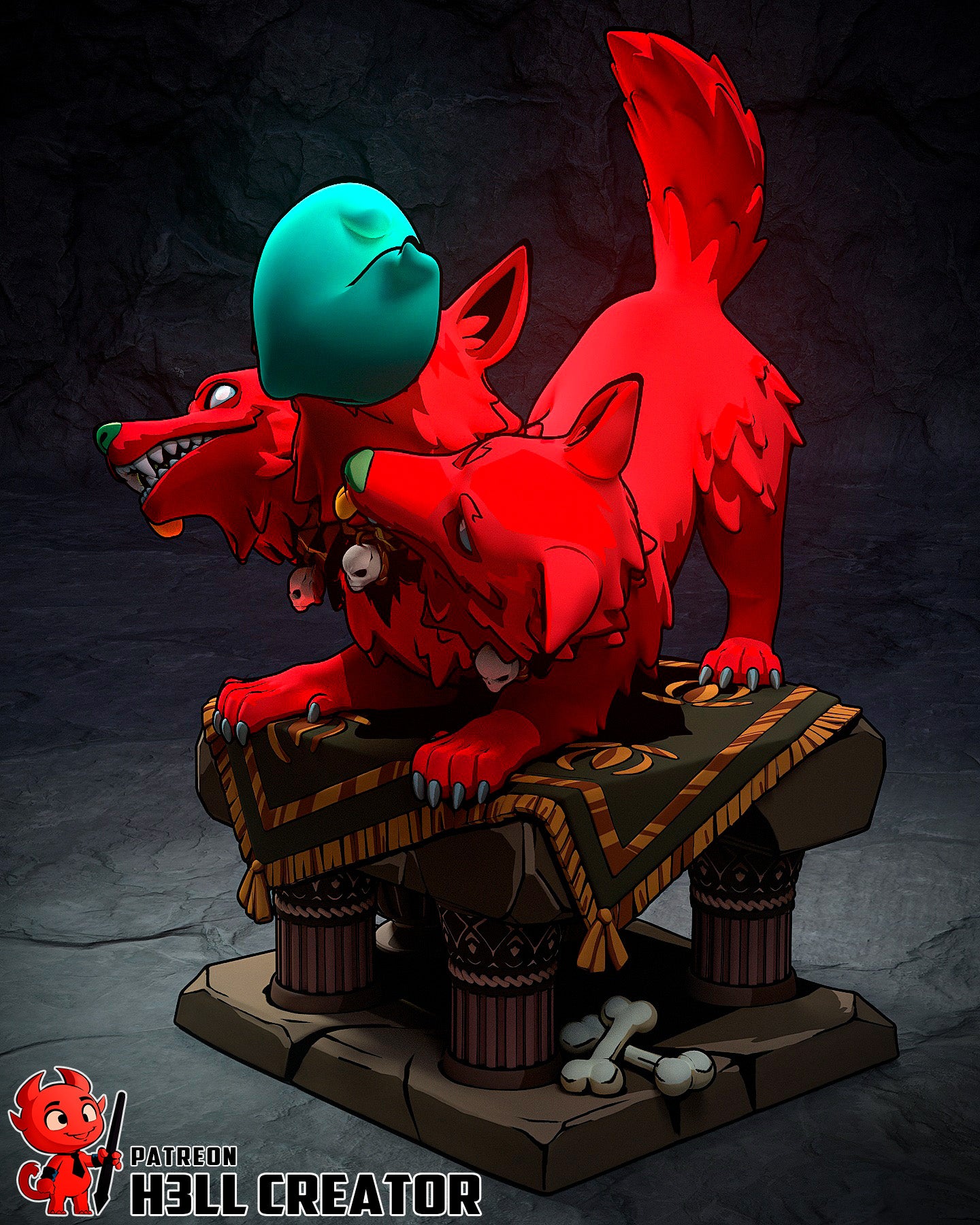 Cerberus from Hades by h3ll creator | High Quality Resin Print | Painted Commissions available! - Sephiknot