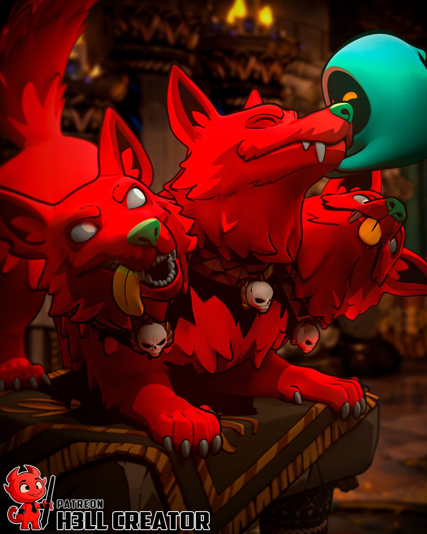 Cerberus from Hades by h3ll creator | High Quality Resin Print | Painted Commissions available! - Sephiknot