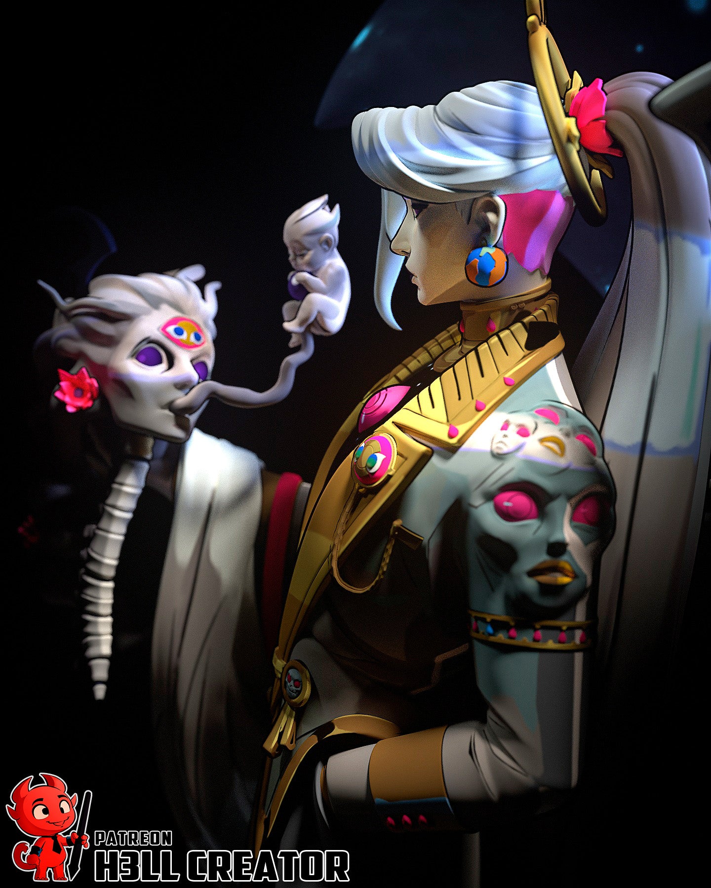 Chaos from Hades by h3ll creator | High Quality Resin Print | Painted Commissions available!