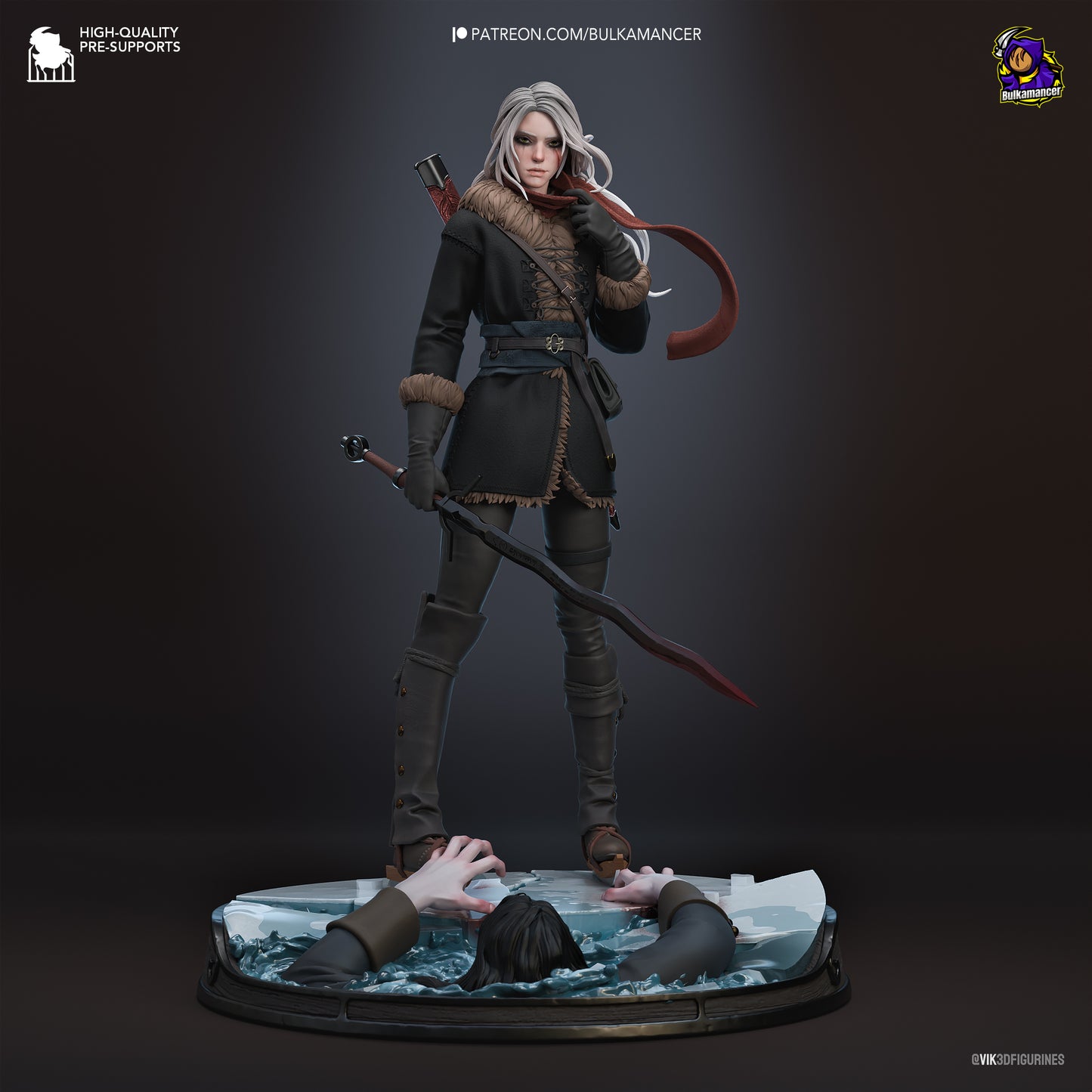 Witcher Ciri Garage Kit | Fanmade Model by Bulkamancer | Lady of Space and Time | 3D Printed - Sephiknot