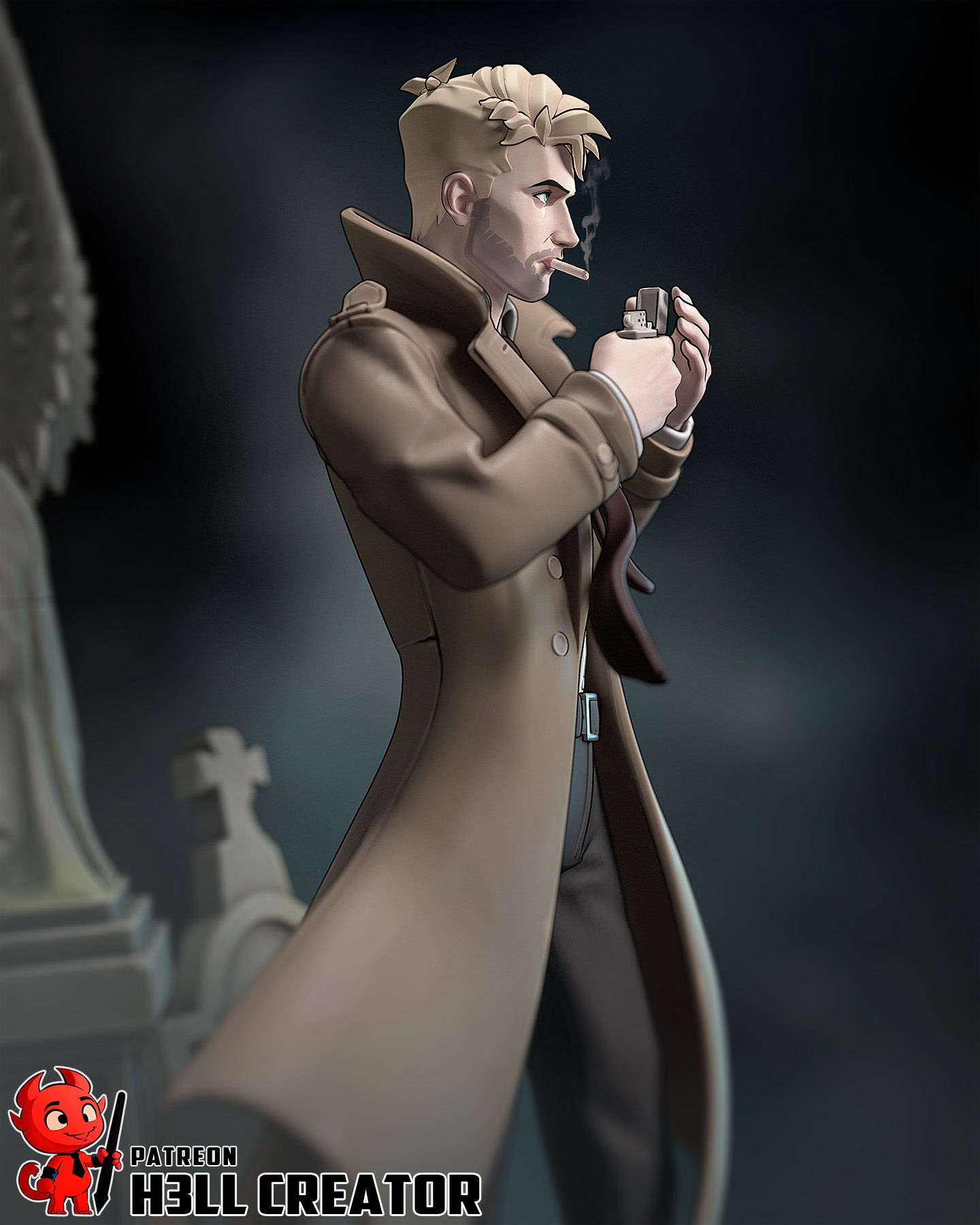 John Constantine by h3ll creator | High Quality Resin Print | Painted Commissions available!