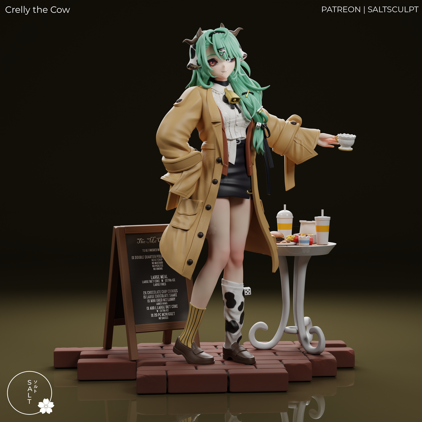 Crelly the Cow by SaltSculpts | High Quality Resin Print | Painted Commissions available!