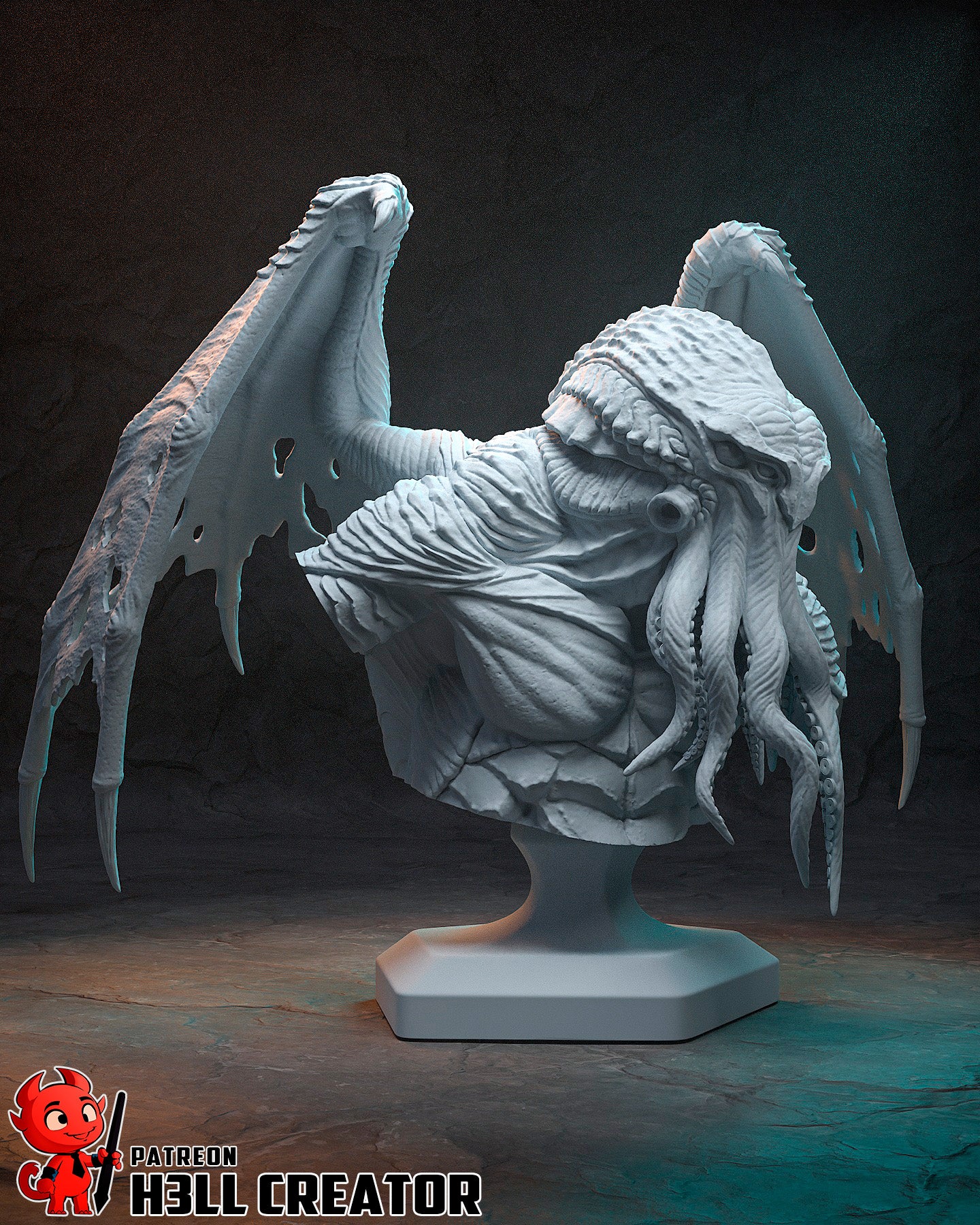Cthulhu from Lovecraftian Mythos by h3ll creator | High Quality Resin Print | Painted Commissions available! - Sephiknot