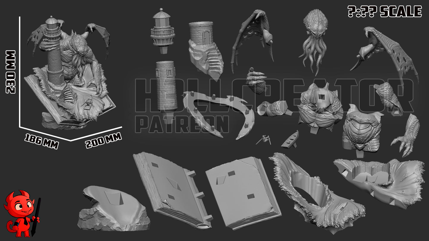 Cthulhu from Lovecraftian Mythos by h3ll creator | High Quality Resin Print | Painted Commissions available! - Sephiknot