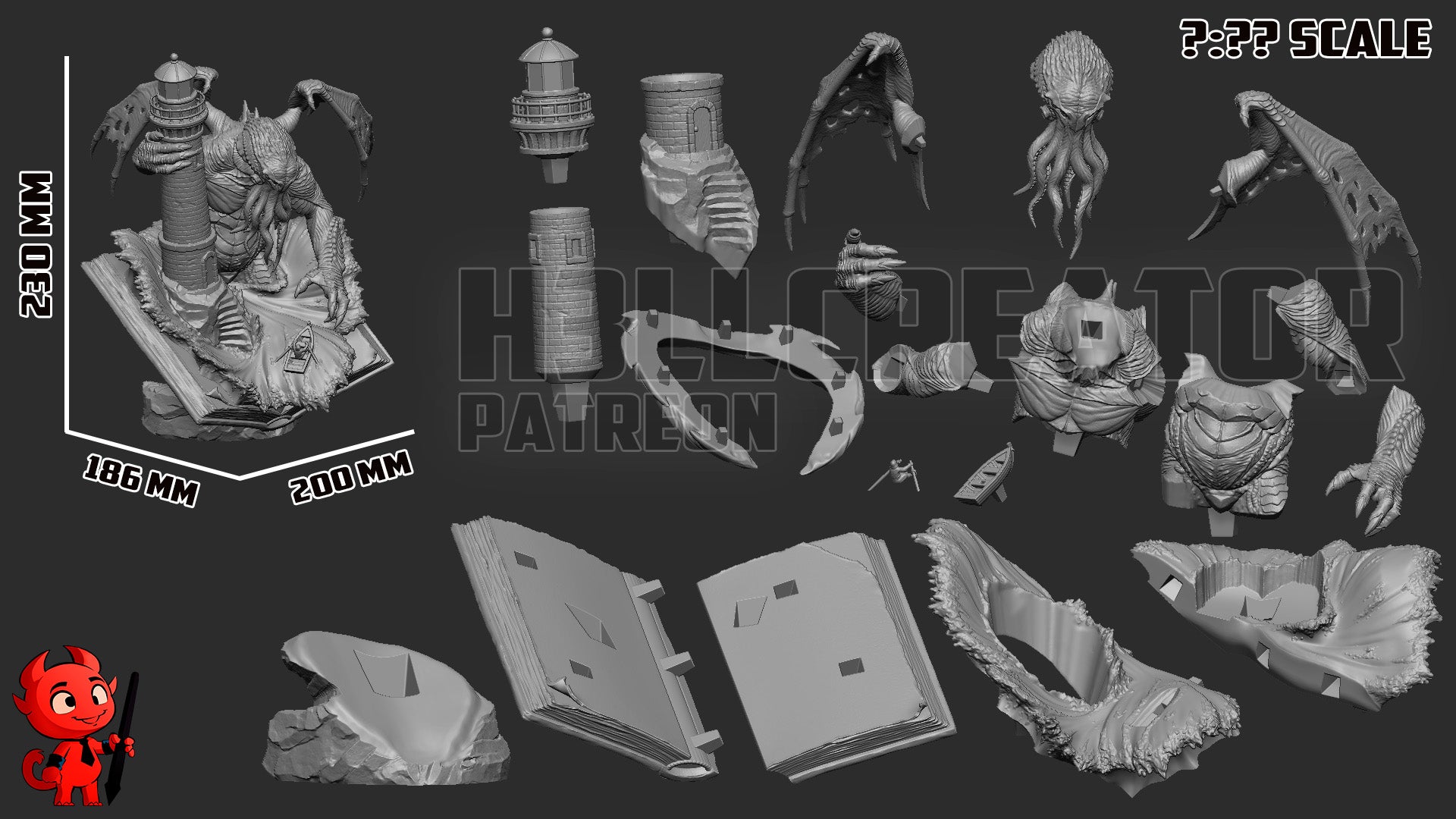 Cthulhu from Lovecraftian Mythos by h3ll creator | High Quality Resin Print | Painted Commissions available! - Sephiknot