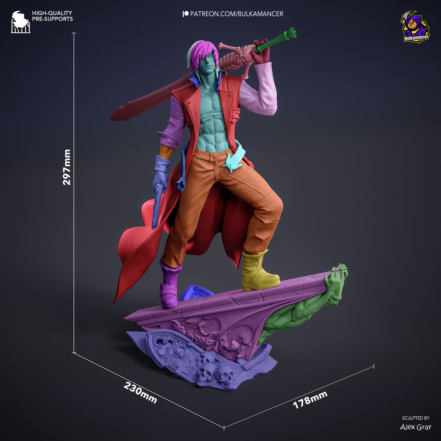 Dante from Devil May Cry by Bulkamancer | High Quality Resin Print | Painted Commissions available!