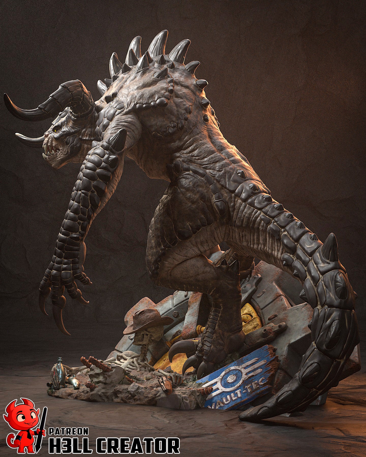 Deathclaw from Fallout by h3ll creator | High Quality Resin Print | Painted Commissions available! - Sephiknot