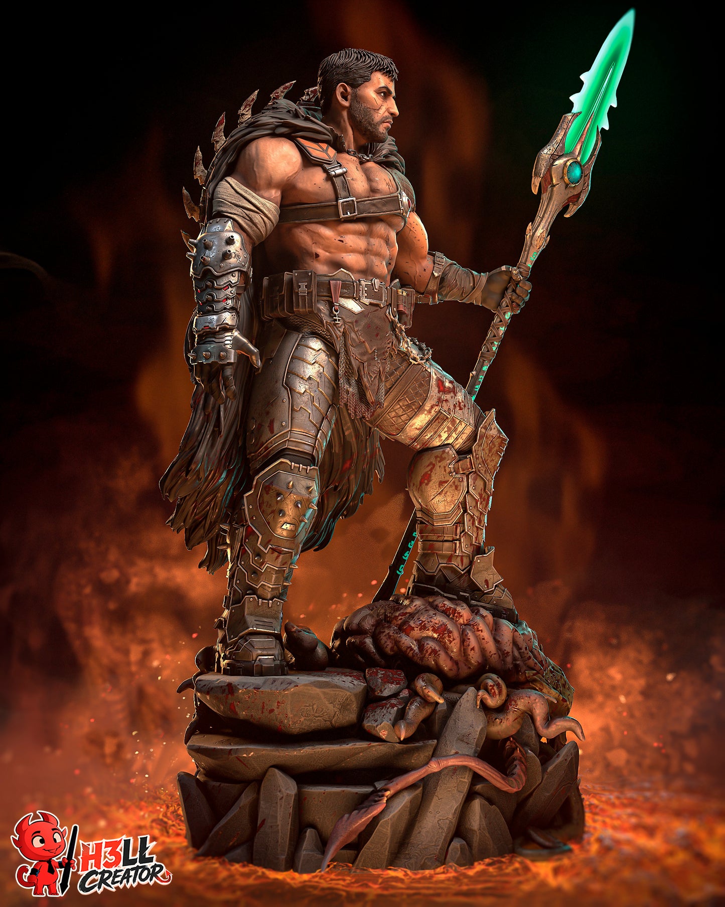 Doomguy from Doom: Dark Ages by h3ll creator | High Quality Resin Print | Painted Commissions available!