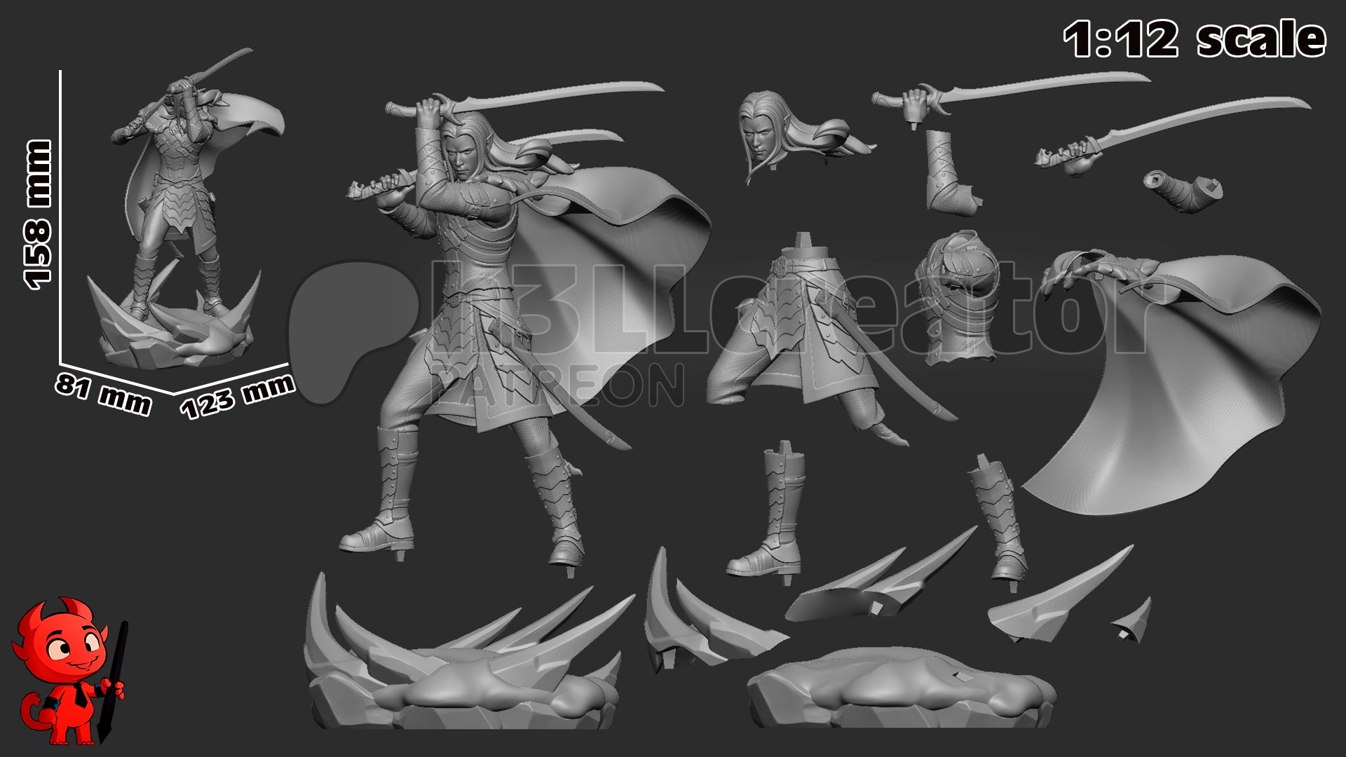 Drizzt Do Urden Garage Kit | Fanmade Model by h3llCreator | Forgotten Realms | 3D Printed (Copy) - Sephiknot