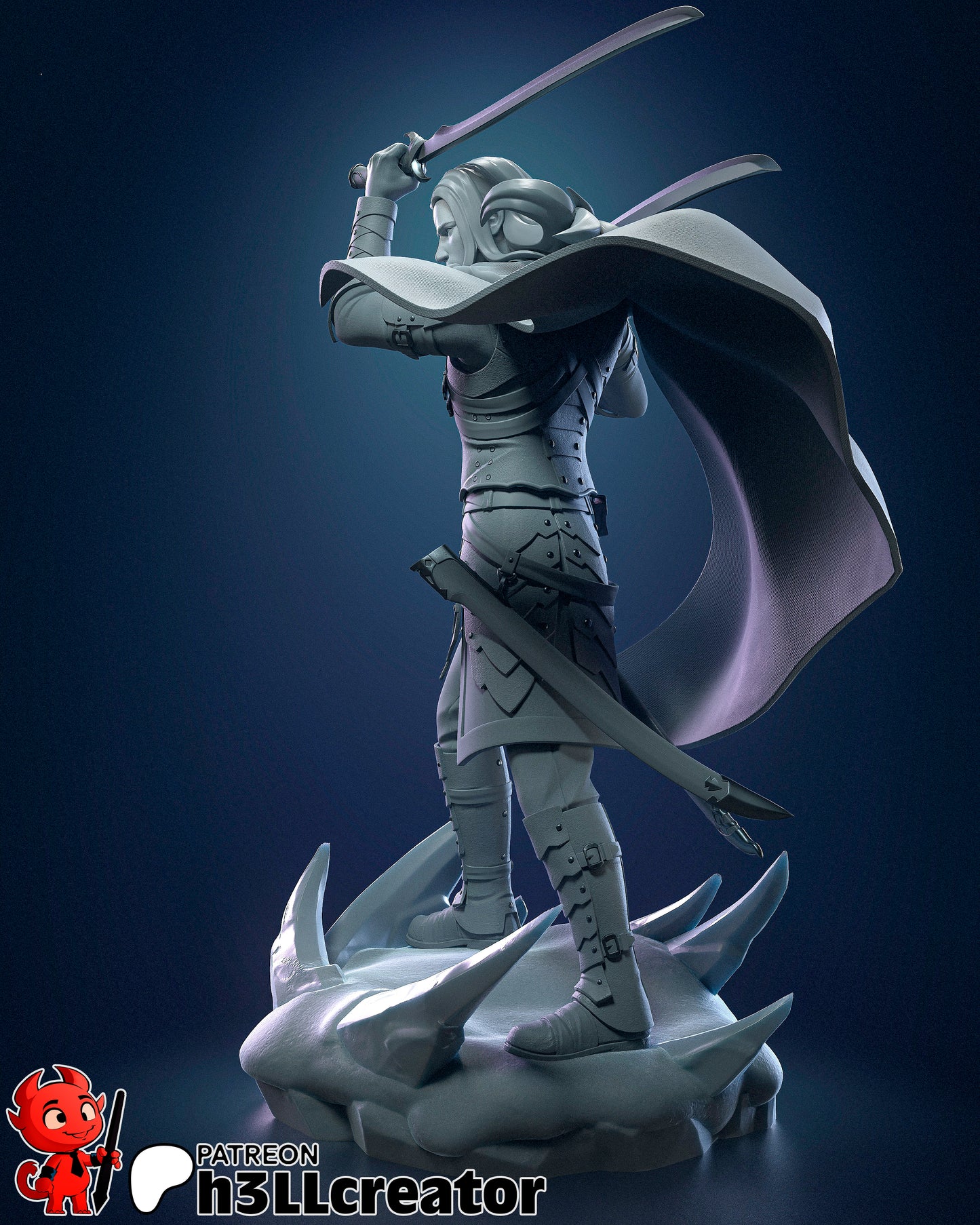 Drizzt Do Urden Garage Kit | Fanmade Model by h3llCreator | Forgotten Realms | 3D Printed (Copy) - Sephiknot