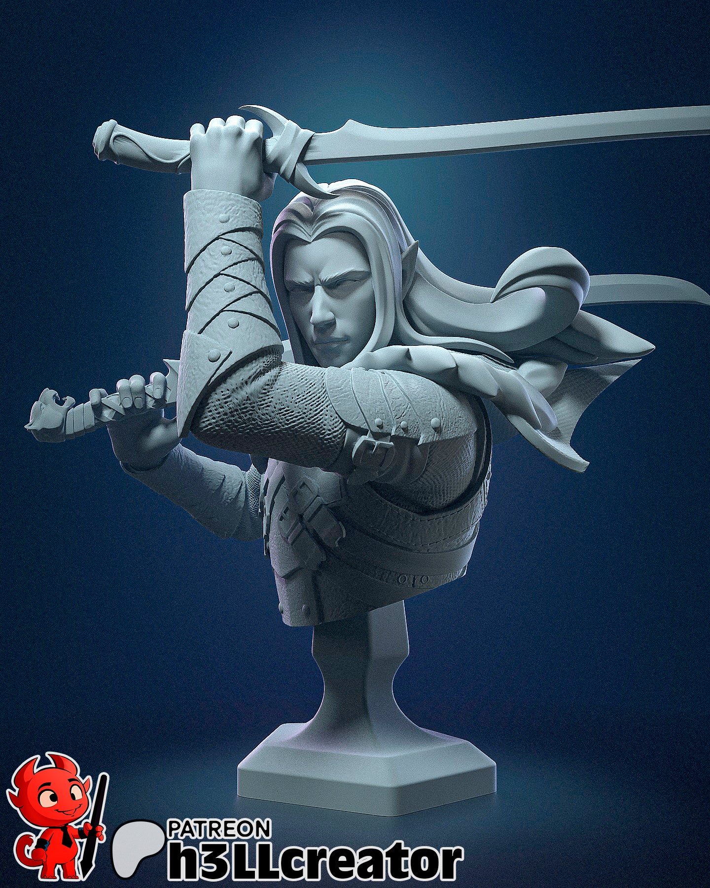 Drizzt Do Urden Garage Kit | Fanmade Model by h3llCreator | Forgotten Realms | 3D Printed (Copy) - Sephiknot