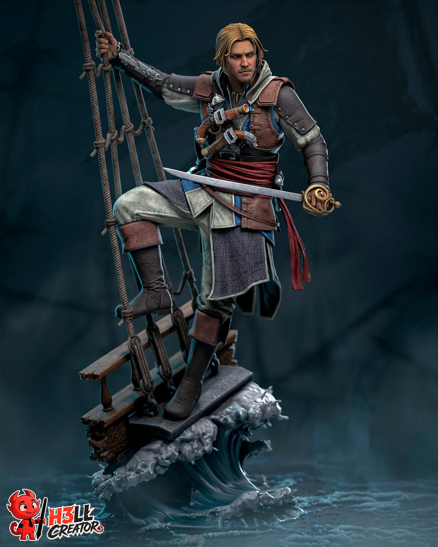 Edward from Assassin's Creed by h3ll creator | High Quality Resin Print | Painted Commissions available!