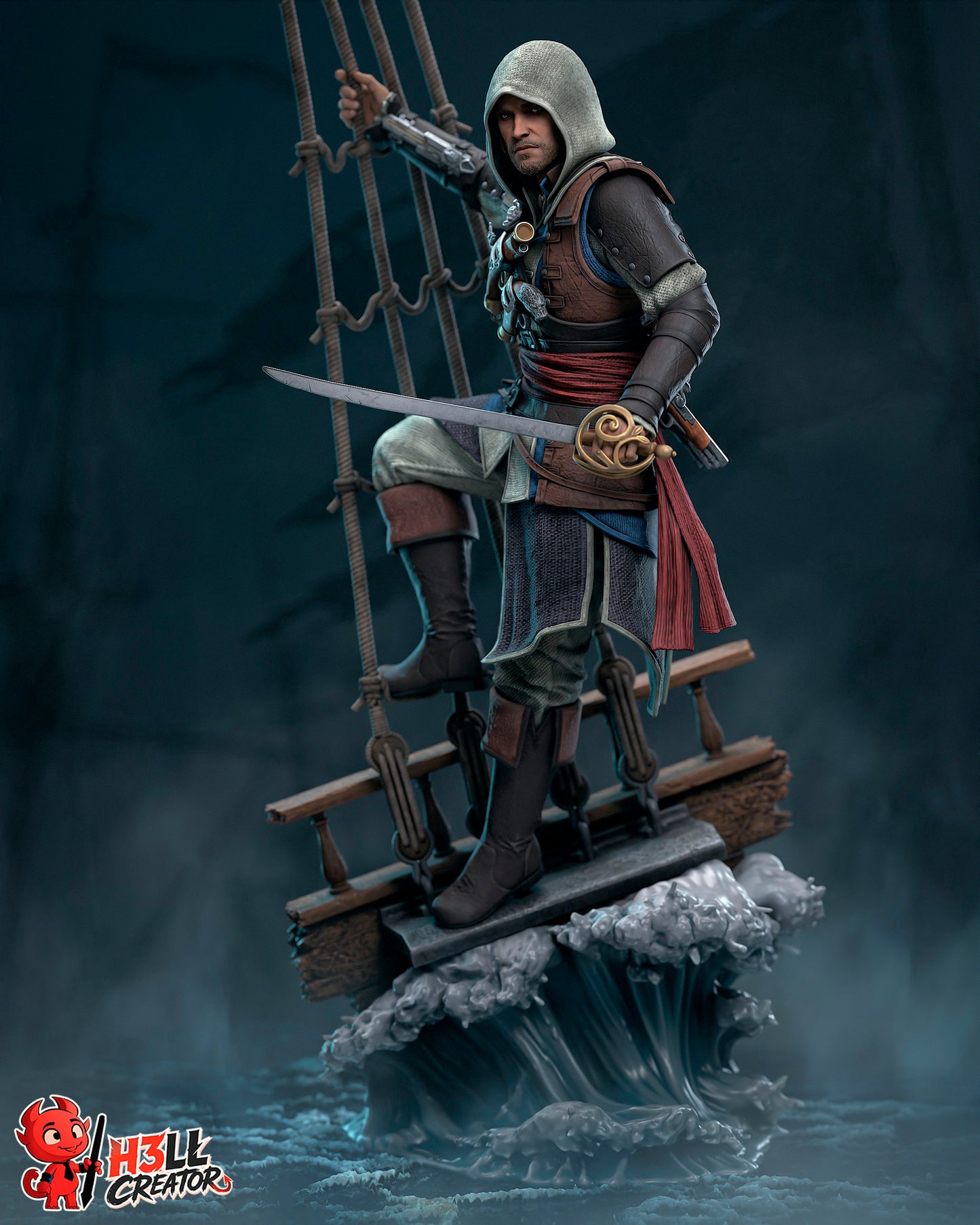 Edward from Assassin's Creed by h3ll creator | High Quality Resin Print | Painted Commissions available!