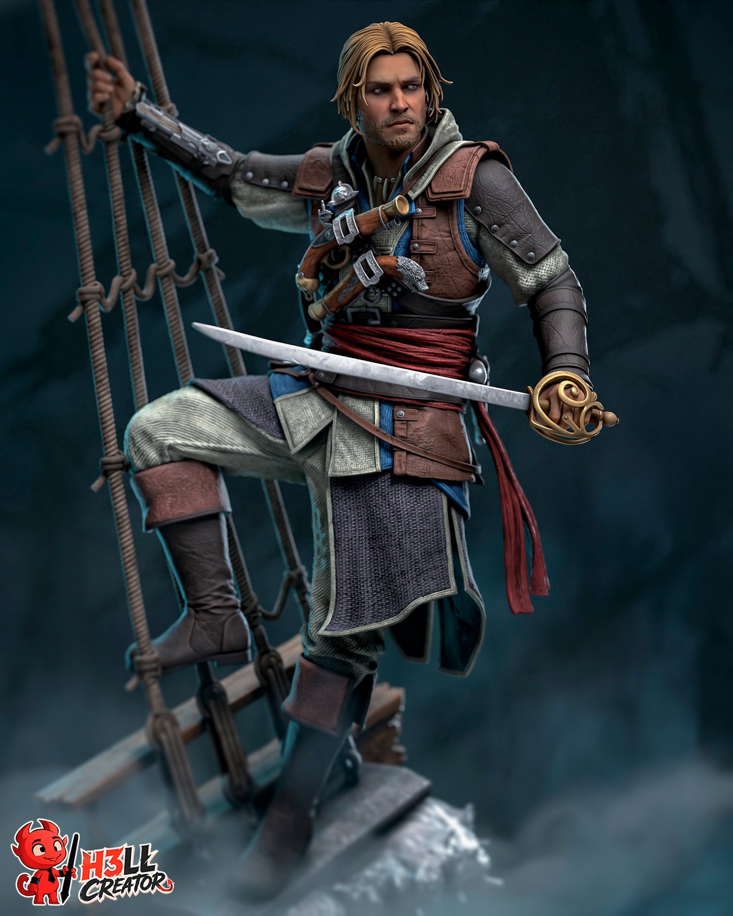 Edward from Assassin's Creed by h3ll creator | High Quality Resin Print | Painted Commissions available!