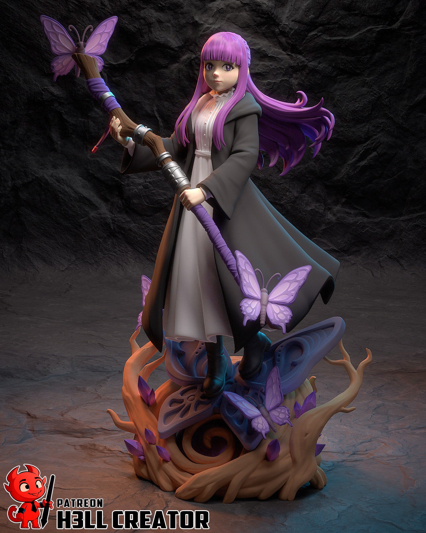 Fern from Frieren by h3ll creator | High Quality Resin Print | Painted Commissions available!