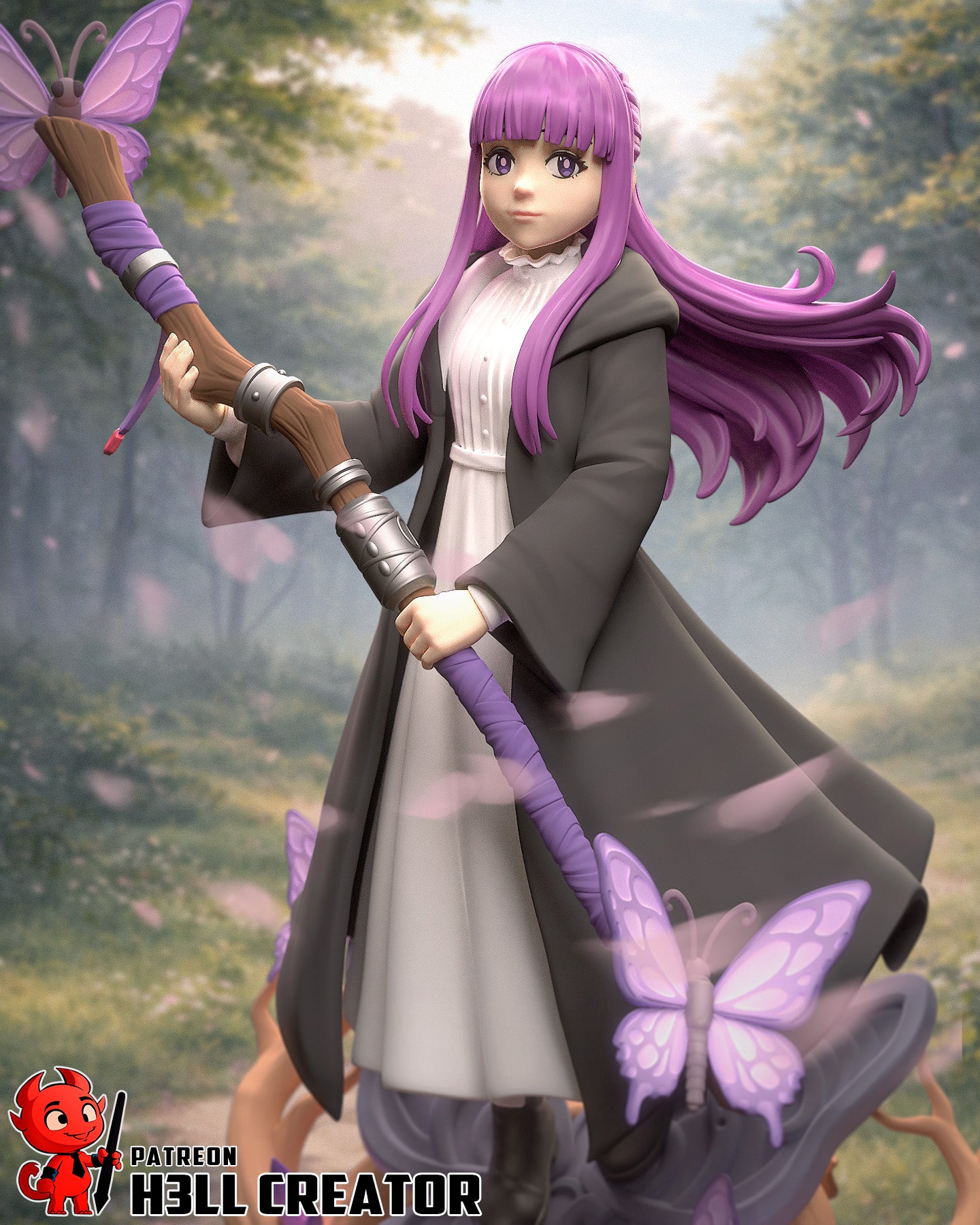 Fern from Frieren by h3ll creator | High Quality Resin Print | Painted Commissions available!