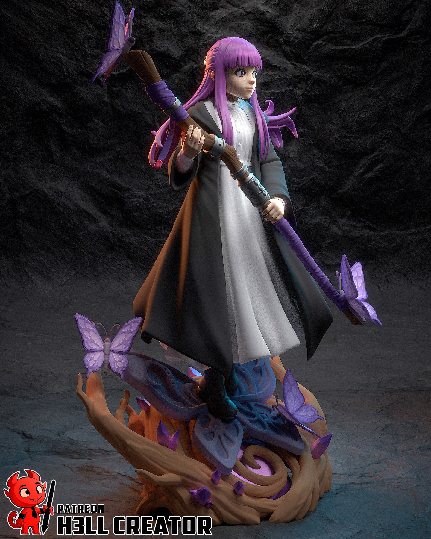 Fern from Frieren by h3ll creator | High Quality Resin Print | Painted Commissions available!
