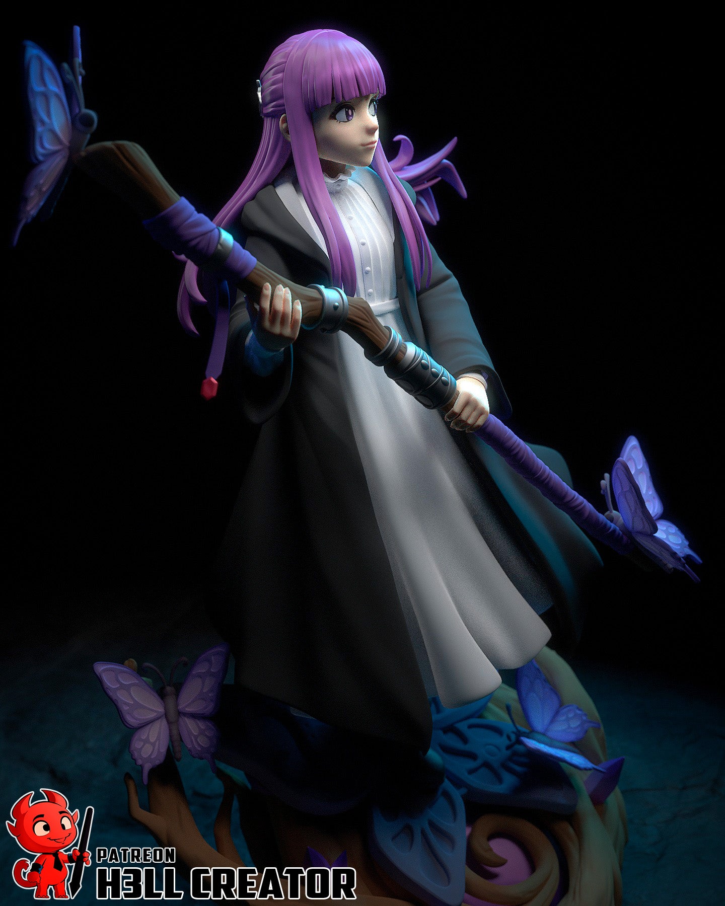 Fern from Frieren by h3ll creator | High Quality Resin Print | Painted Commissions available!