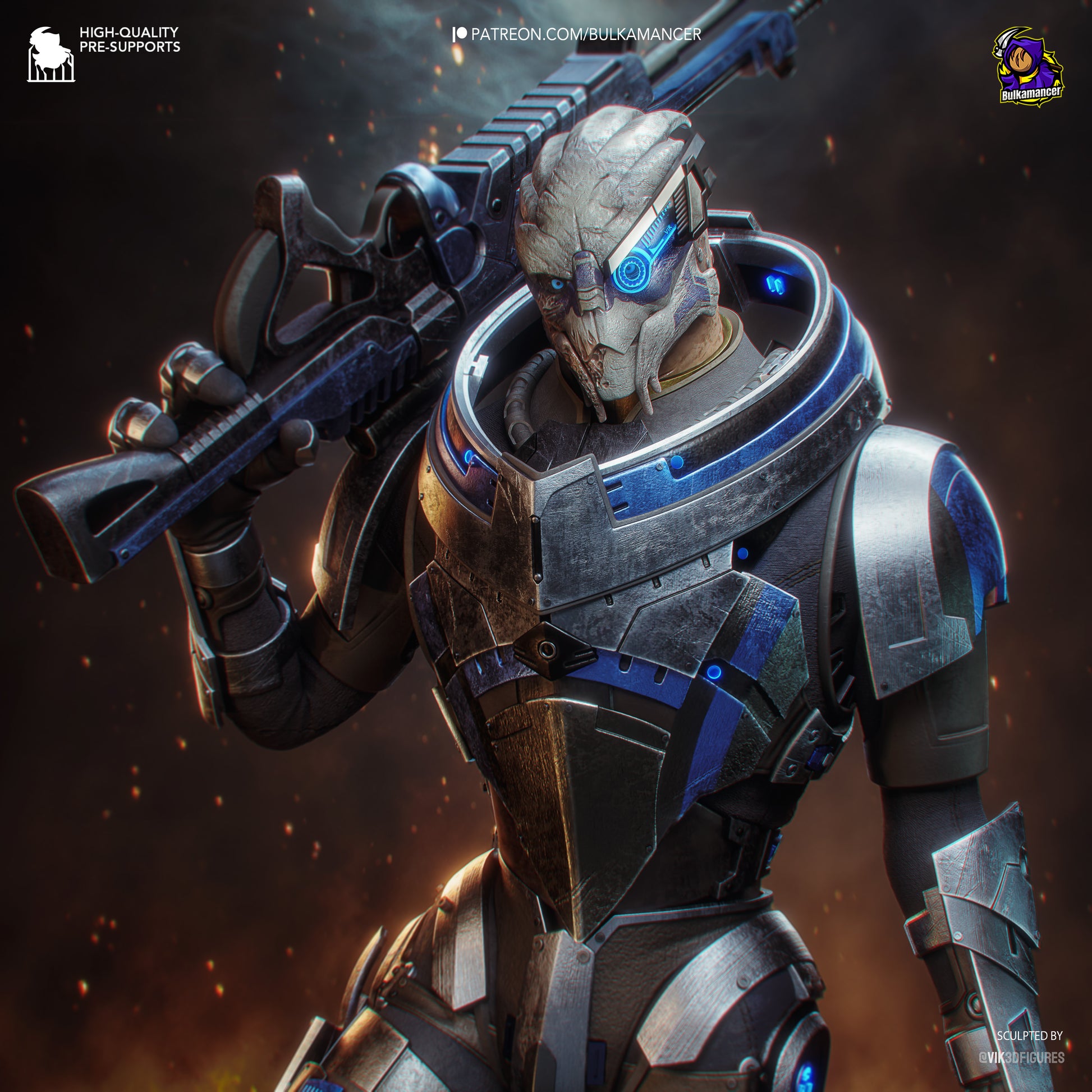 Garrus from Mass Effect by Bulkamancer | High Quality Resin Print | Painted Commissions available! - Sephiknot