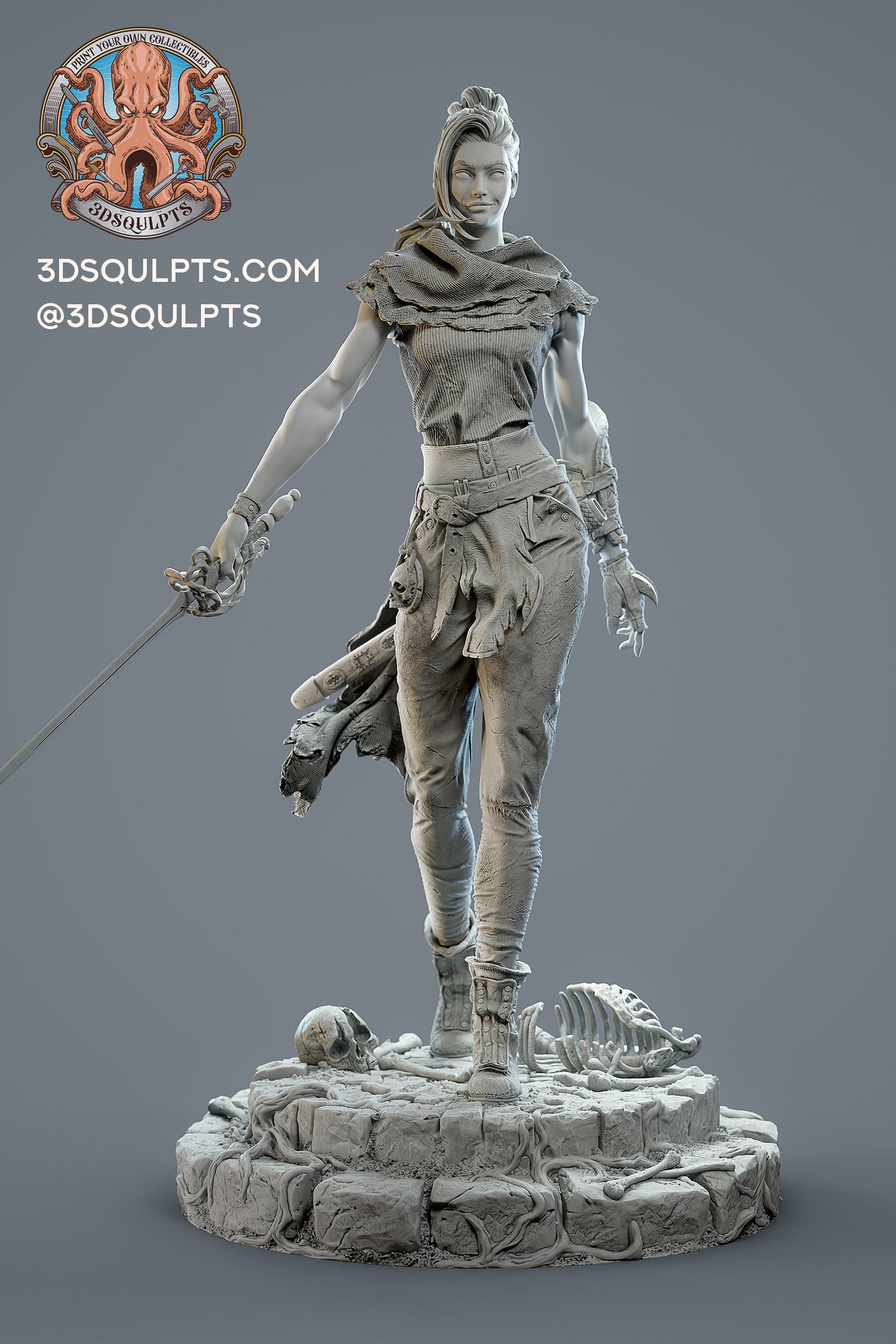 Gideon from The Locked Tomb by 3dsqulpts | High Quality Resin Print | Painted Commissions available!