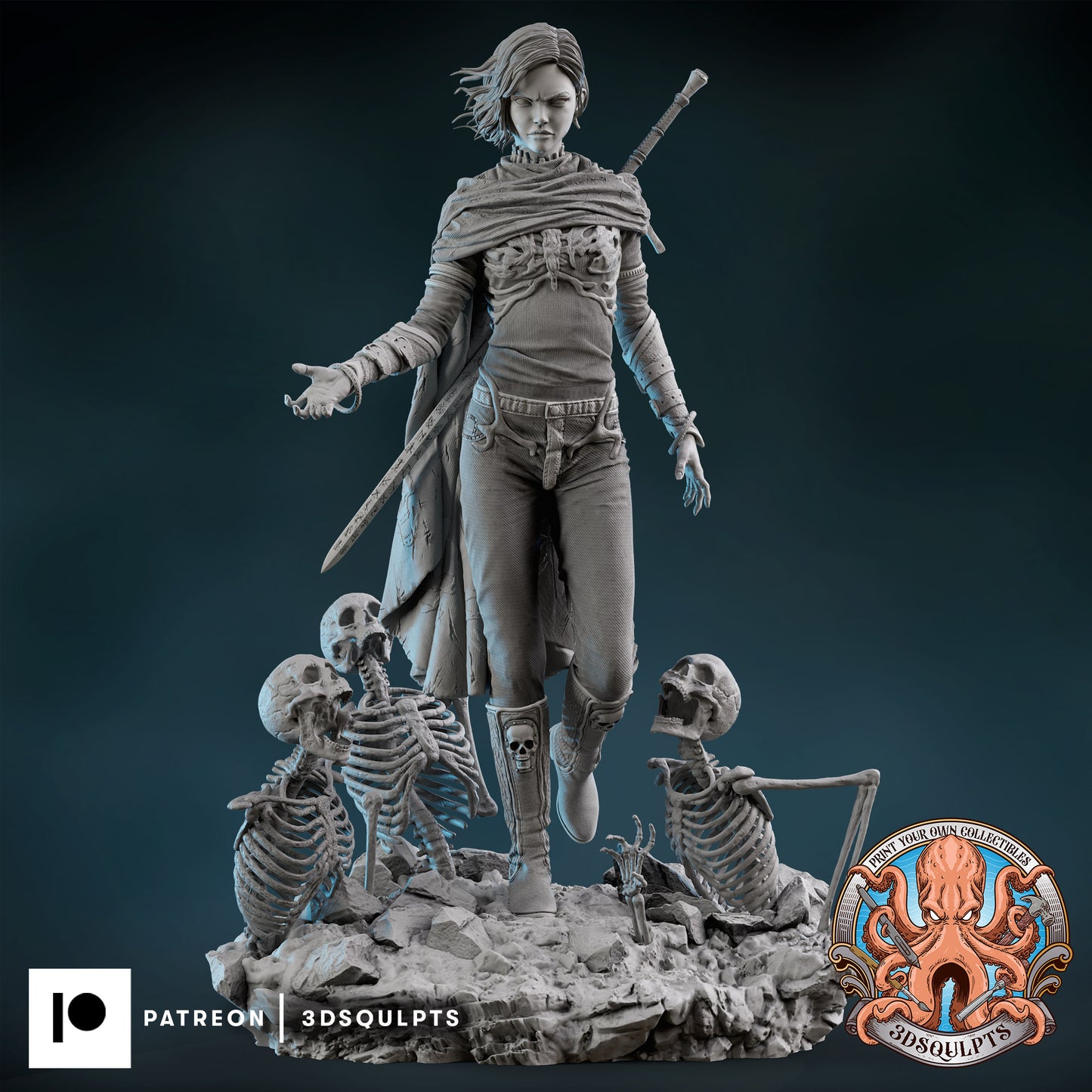 Harrow from The Locked Tomb by 3dsqulpts | High Quality Resin Print | Painted Commissions available!