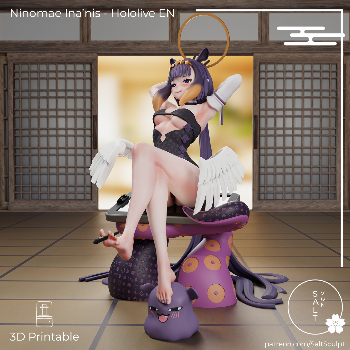 Ina'nis from Hololive by SaltSculpts | High Quality Resin Print | Painted Commissions available! - Sephiknot