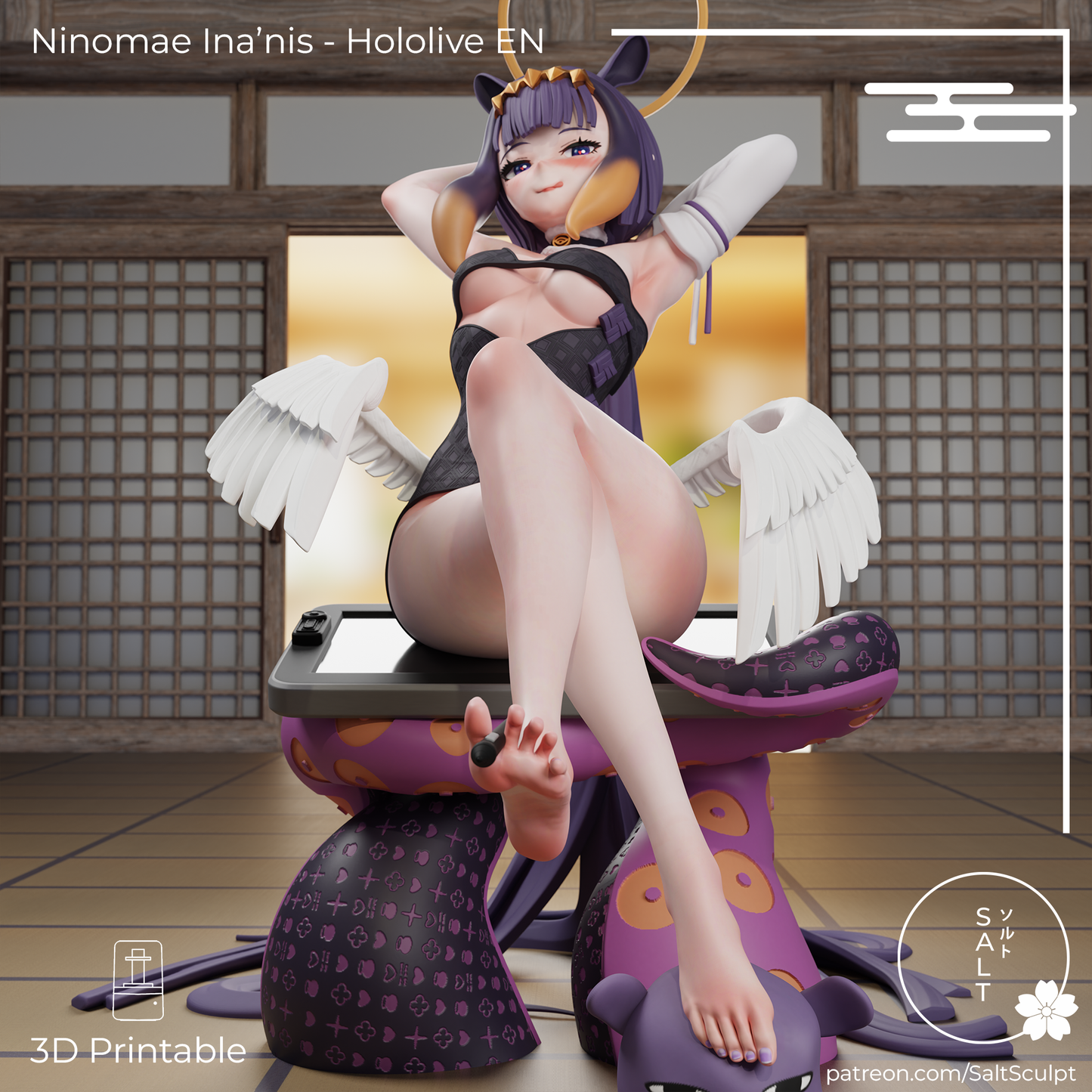 Ina'nis from Hololive by SaltSculpts | High Quality Resin Print | Painted Commissions available! - Sephiknot