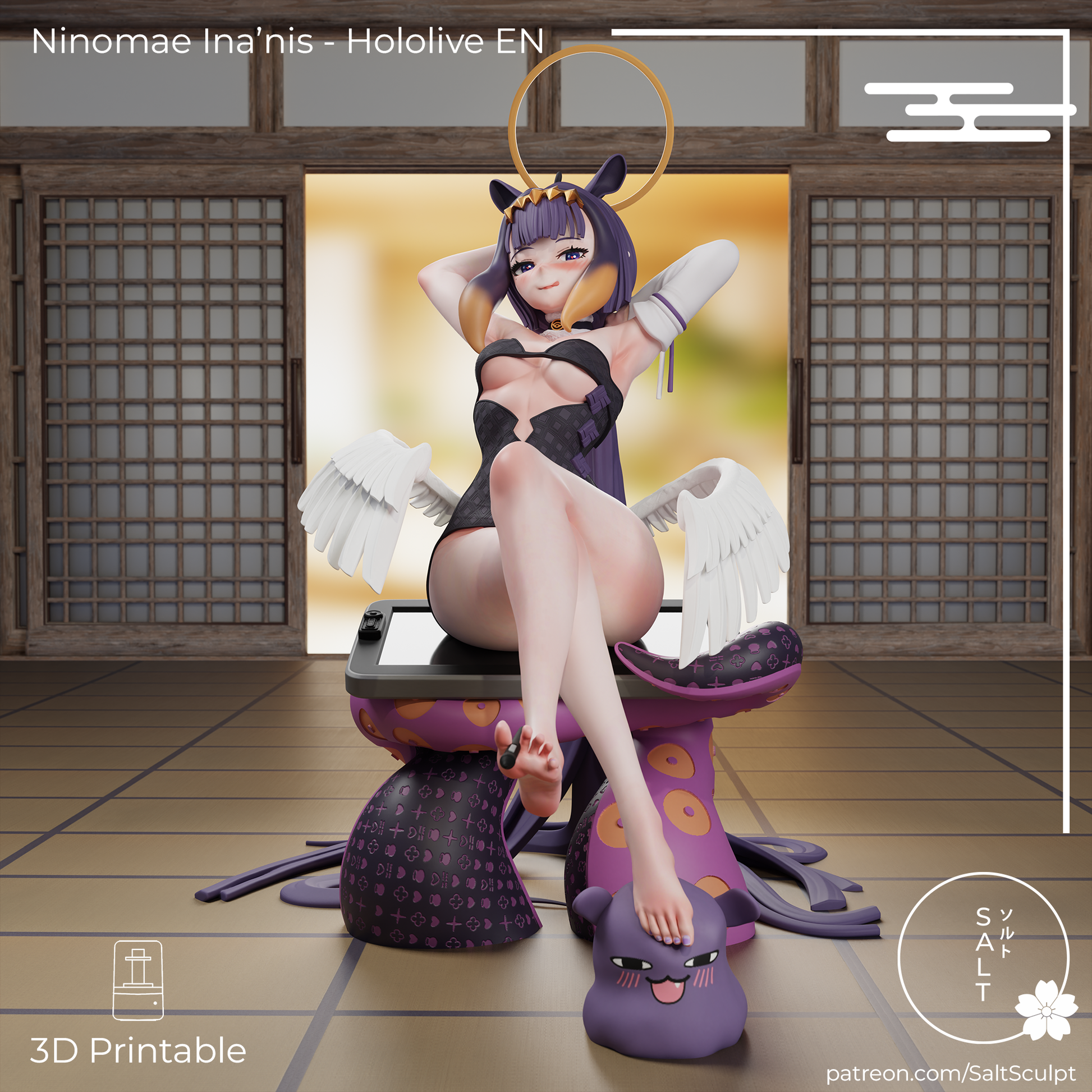 Ina'nis from Hololive by SaltSculpts | High Quality Resin Print | Painted Commissions available! - Sephiknot