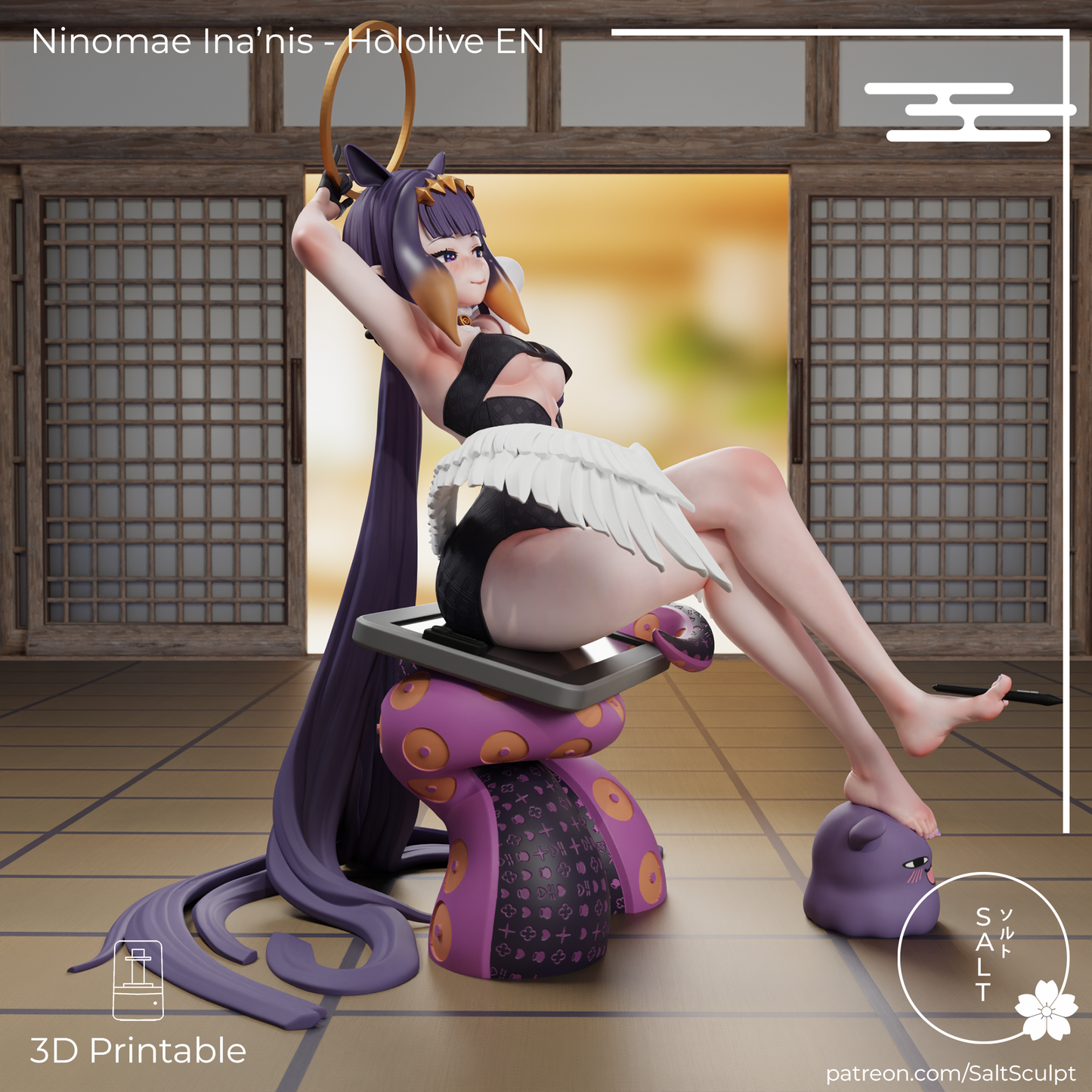 Ina'nis from Hololive by SaltSculpts | High Quality Resin Print | Painted Commissions available! - Sephiknot