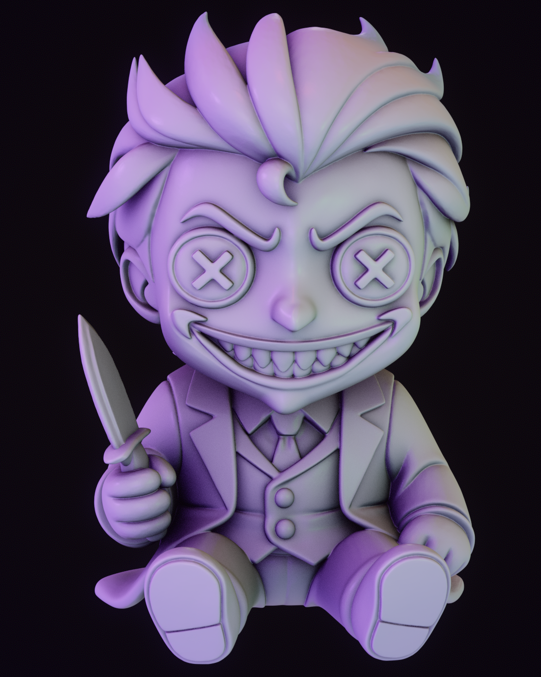Plush Joker by Skullpture | High Quality Resin Print | Painted Commissions available! - Sephiknot