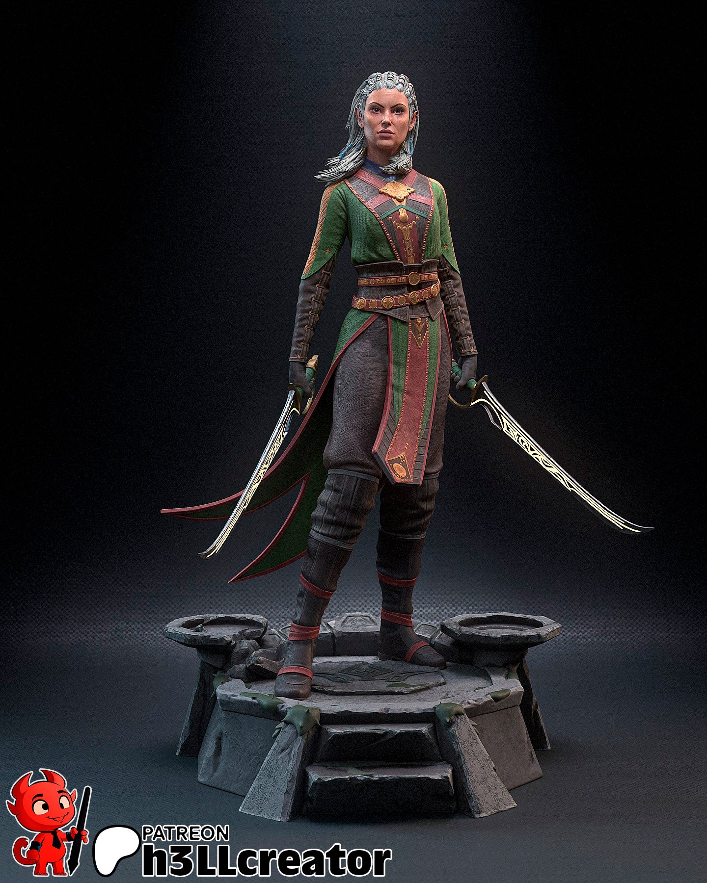 Jaheira Garage Kit | Fanmade Model by h3llCreator | Baldurs Gate | 3D Printed - Sephiknot