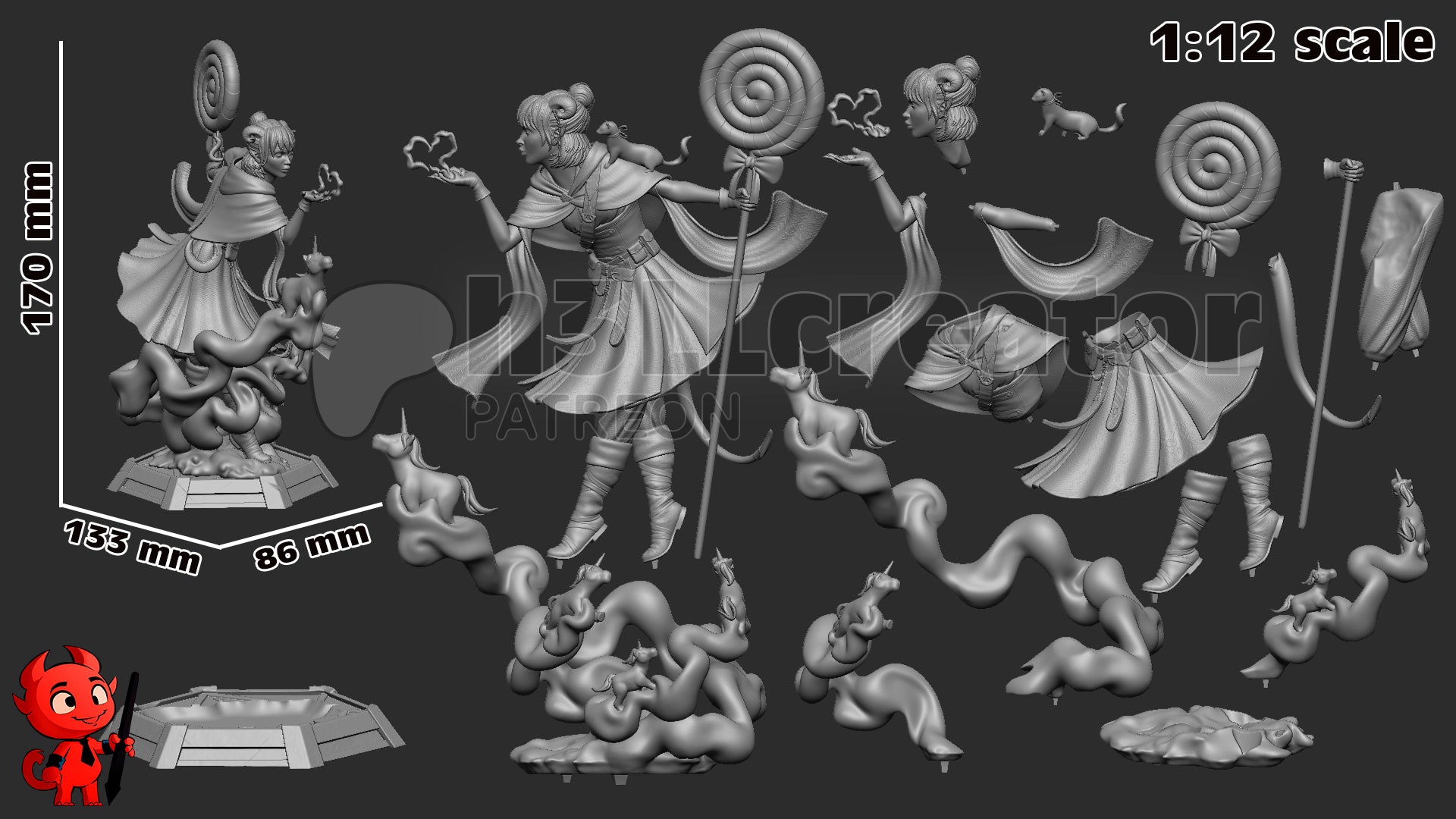 Jester Garage Kit | Fanmade Model by h3llCreator | Critical Role | 3D Printed - Sephiknot