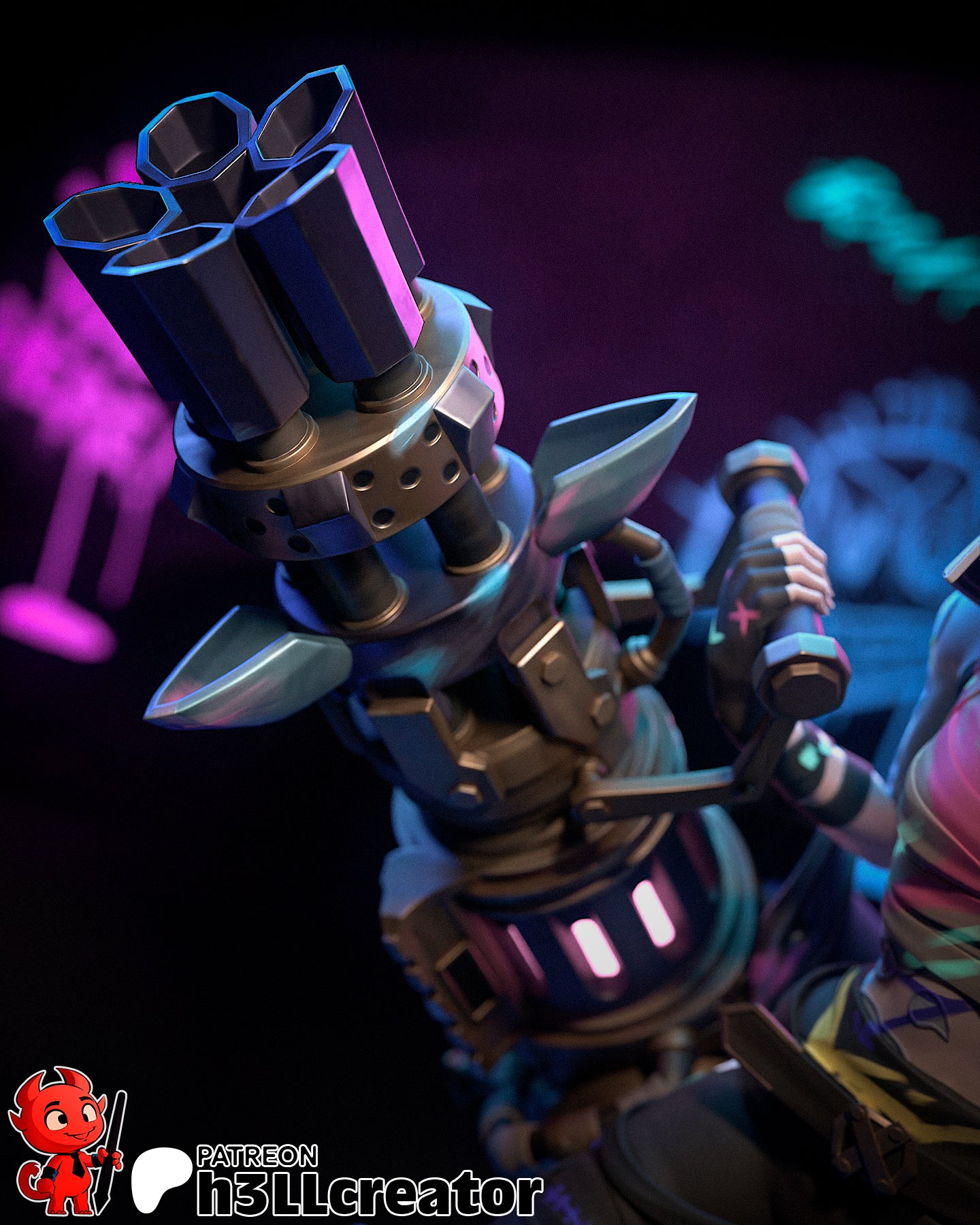 Jinx Garage Kit | Fanmade Model by h3ll | Piltover revolutionist | 3D Printed - Sephiknot