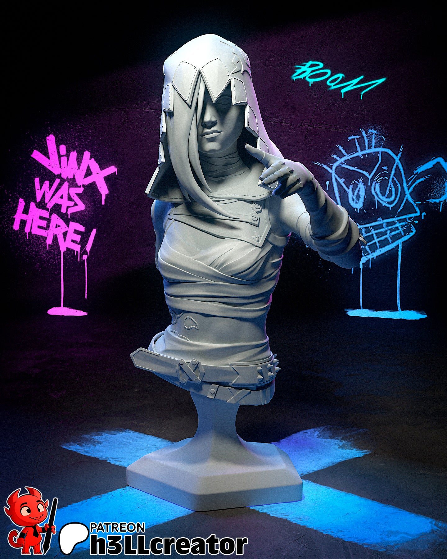 Jinx Garage Kit | Fanmade Model by h3ll | Piltover revolutionist | 3D Printed - Sephiknot
