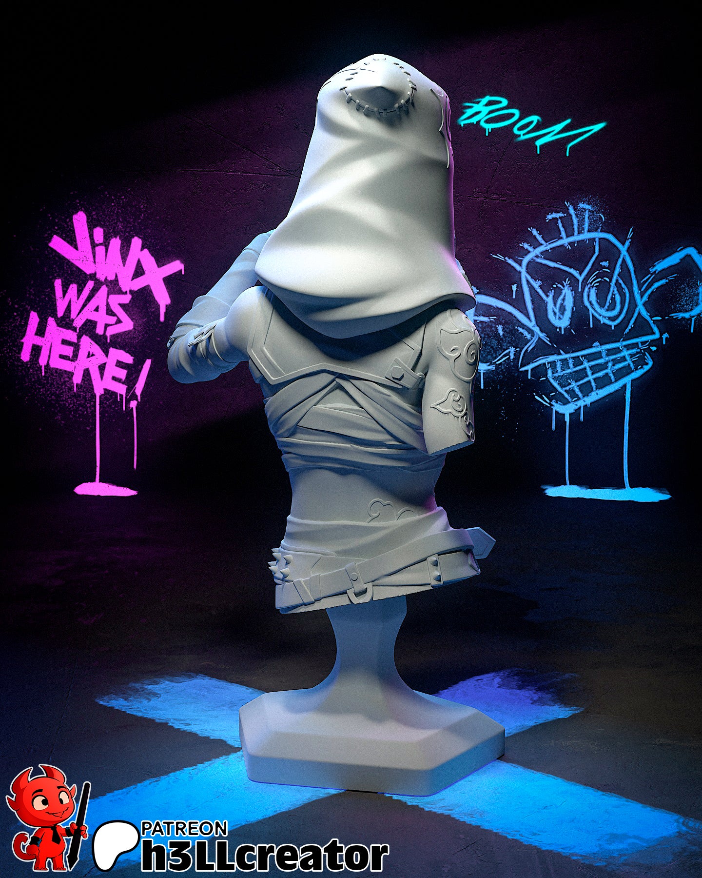 Jinx Garage Kit | Fanmade Model by h3ll | Piltover revolutionist | 3D Printed - Sephiknot