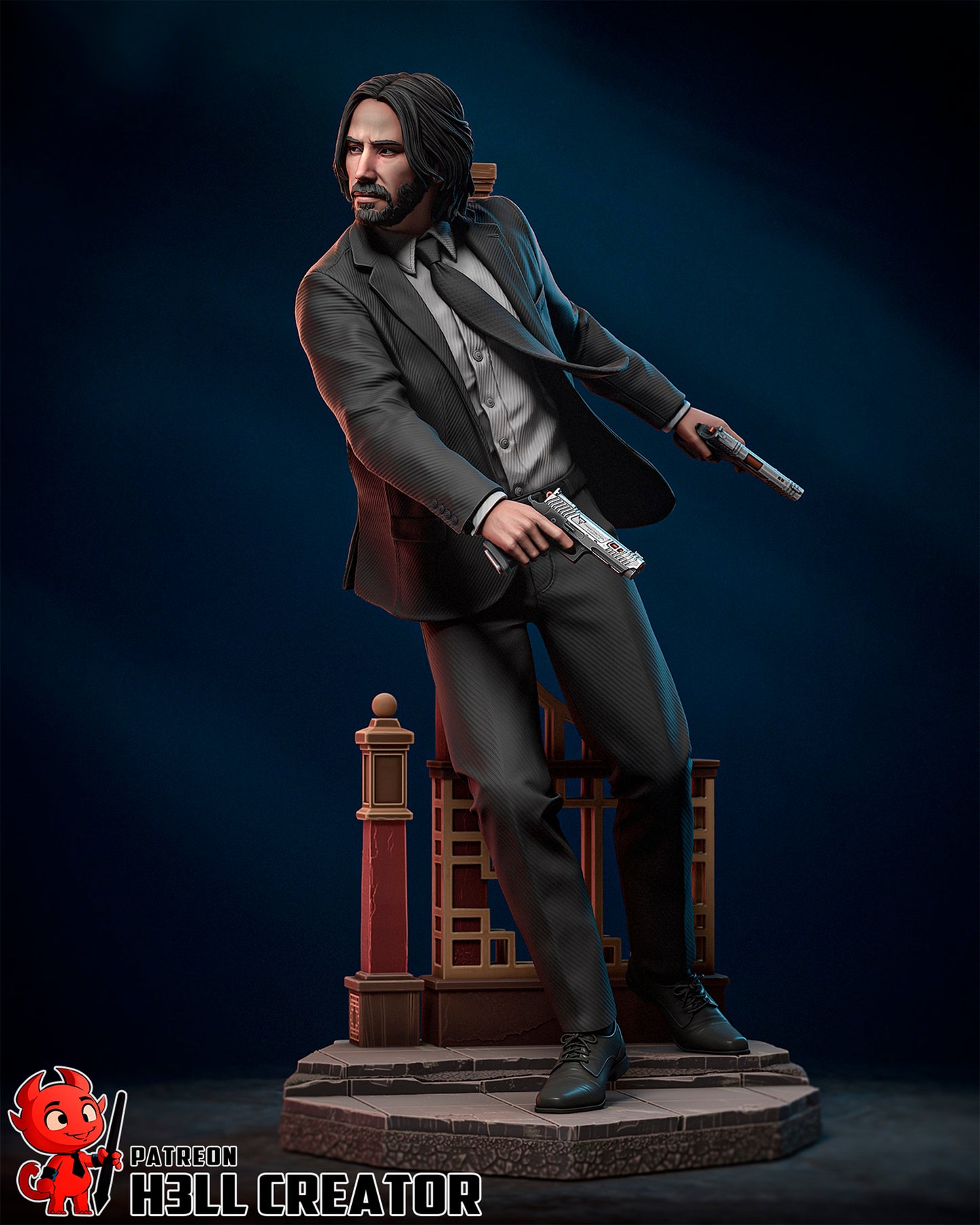 John Wick by h3ll creator | High Quality Resin Print | Painted Commissions available!