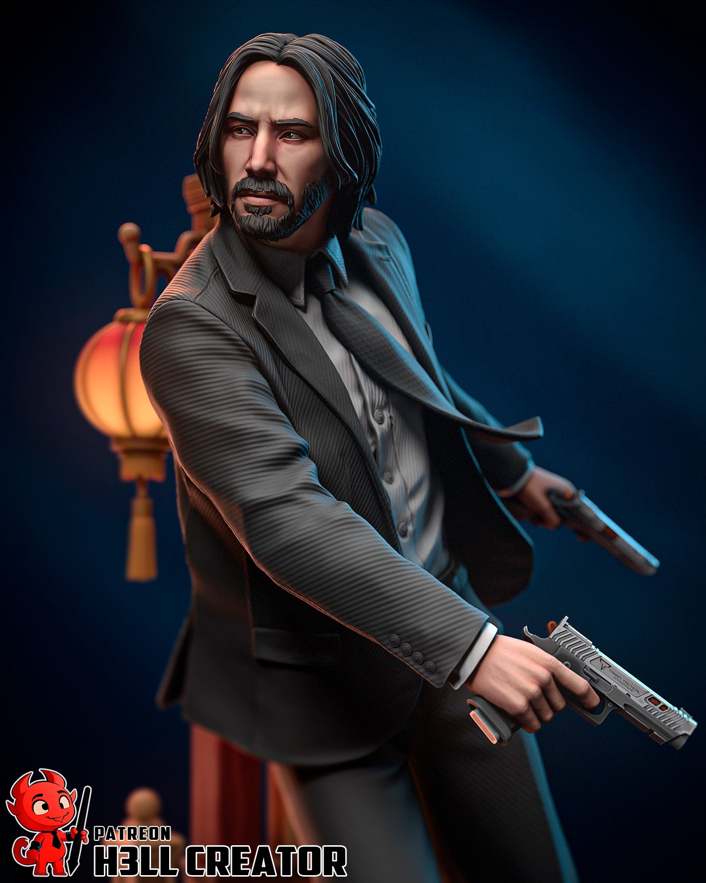 John Wick by h3ll creator | High Quality Resin Print | Painted Commissions available!