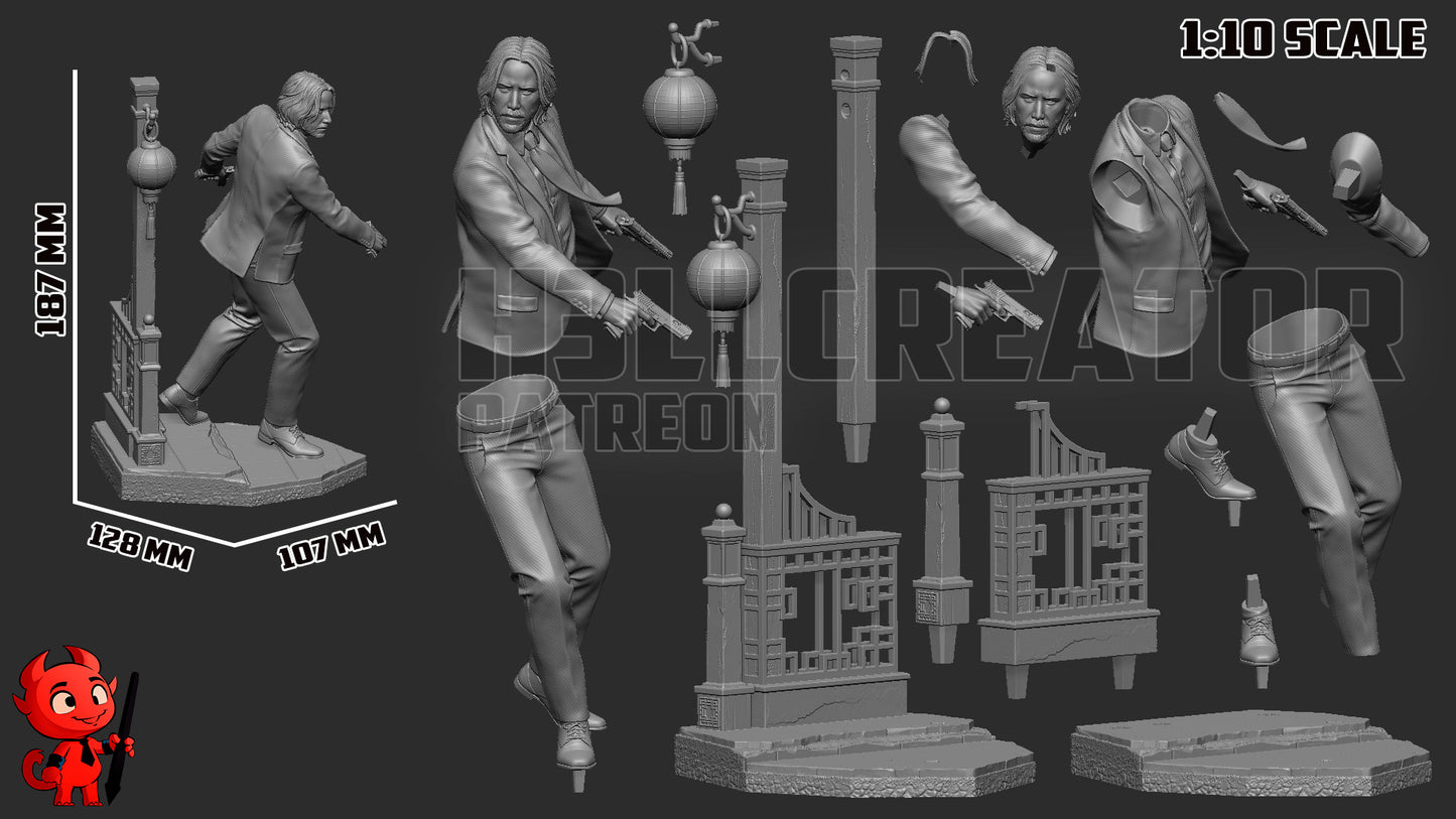 John Wick by h3ll creator | High Quality Resin Print | Painted Commissions available!