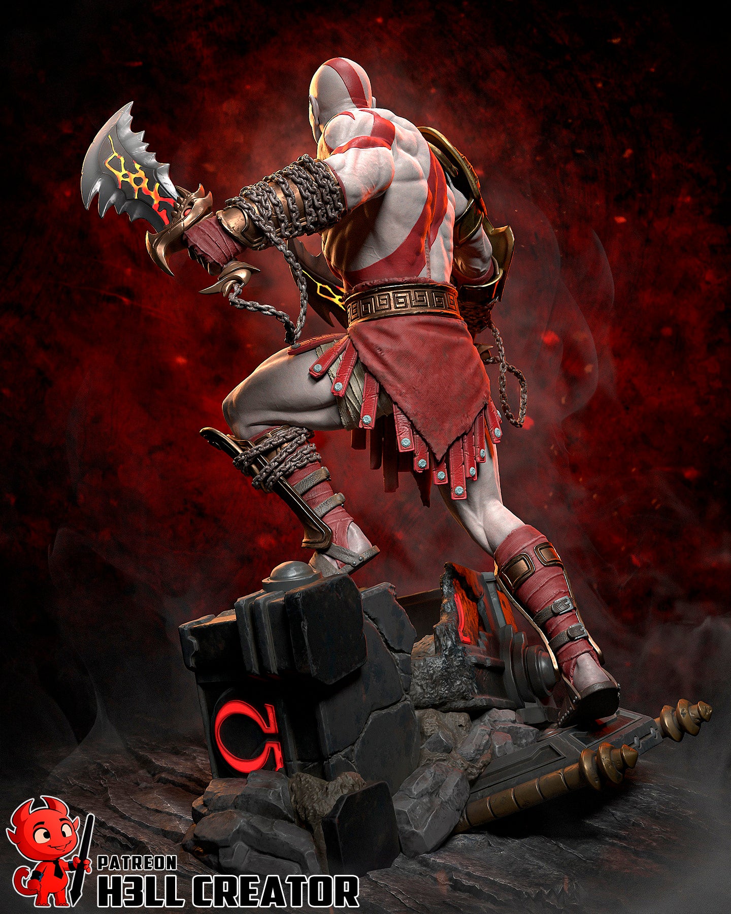 Kratos from God of War 3 by h3ll creator | High Quality Resin Print | Painted Commissions available!