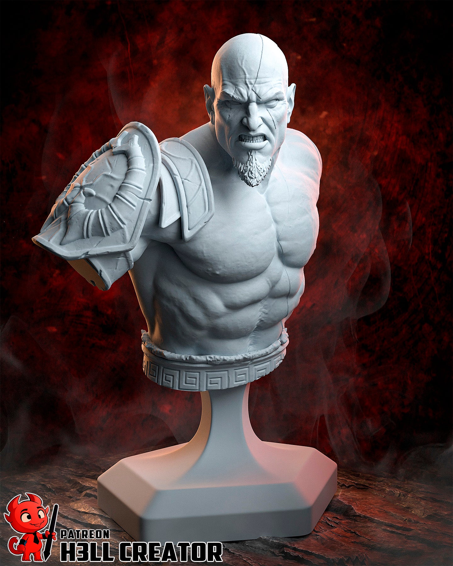 Kratos from God of War 3 by h3ll creator | High Quality Resin Print | Painted Commissions available!