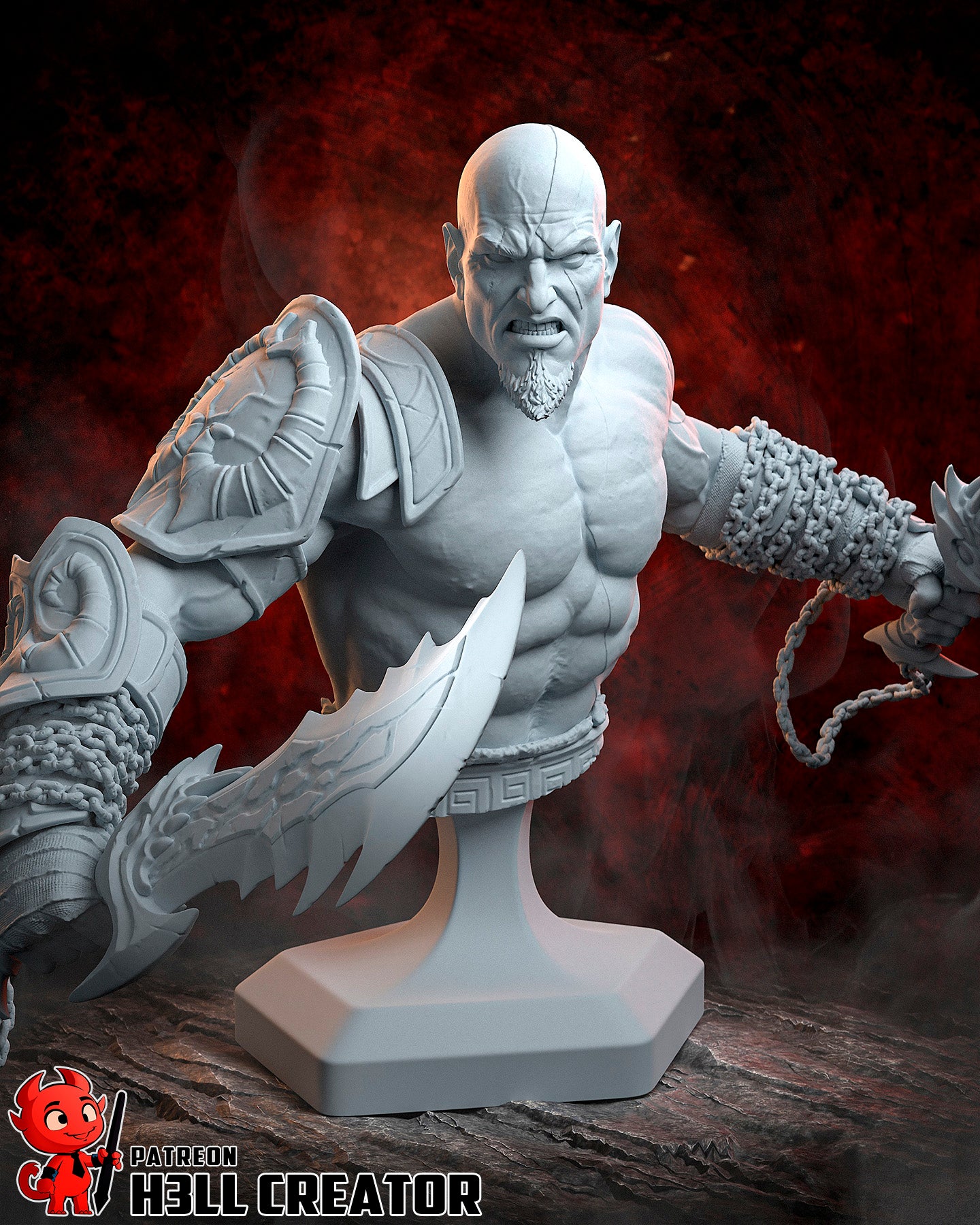 Kratos from God of War 3 by h3ll creator | High Quality Resin Print | Painted Commissions available!