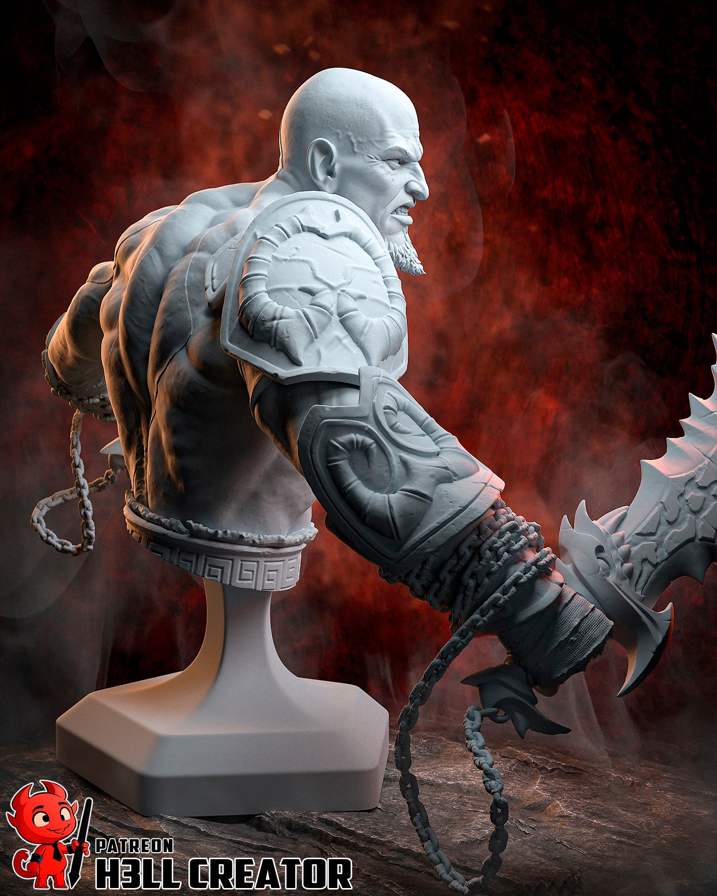 Kratos from God of War 3 by h3ll creator | High Quality Resin Print | Painted Commissions available!