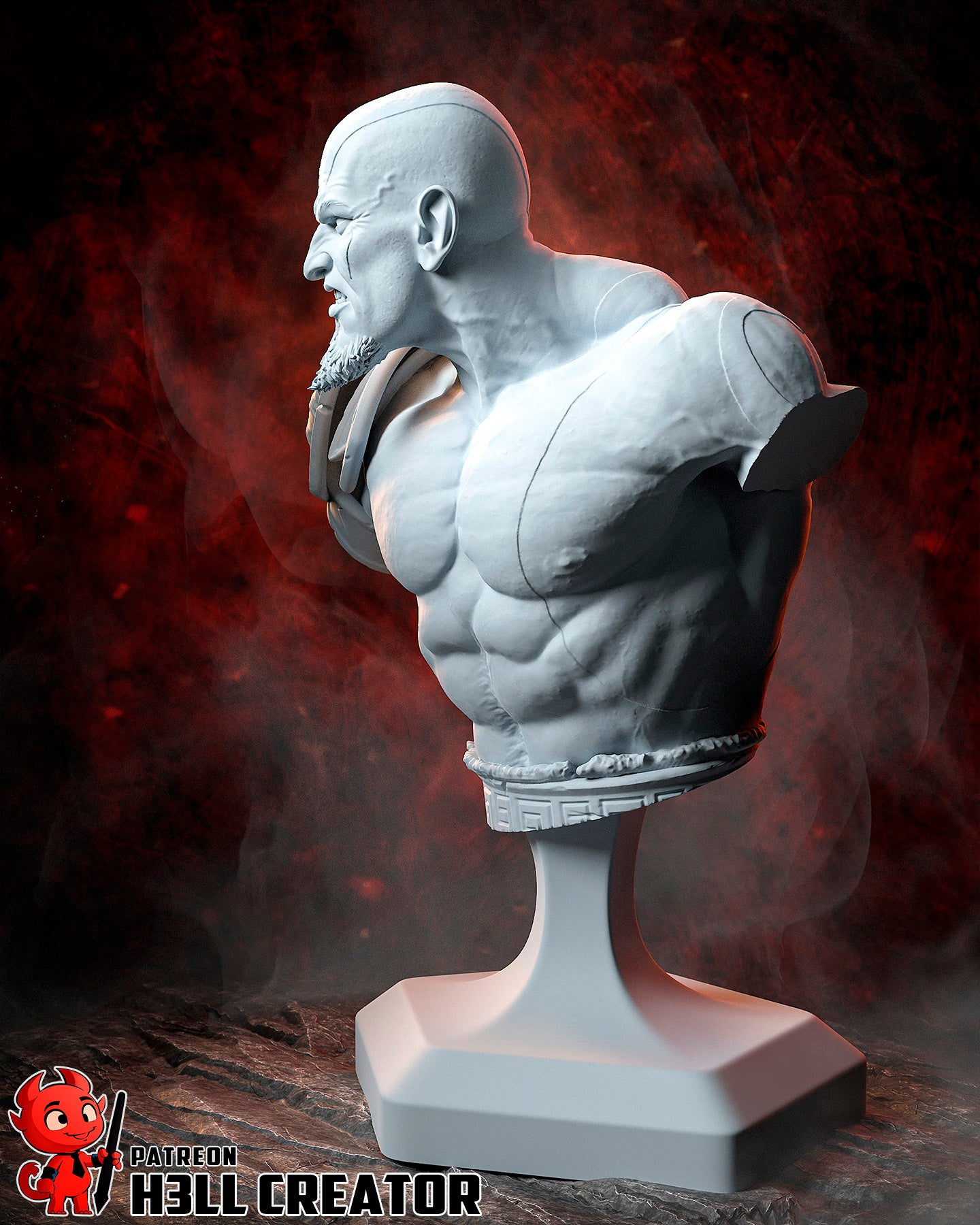 Kratos from God of War 3 by h3ll creator | High Quality Resin Print | Painted Commissions available!