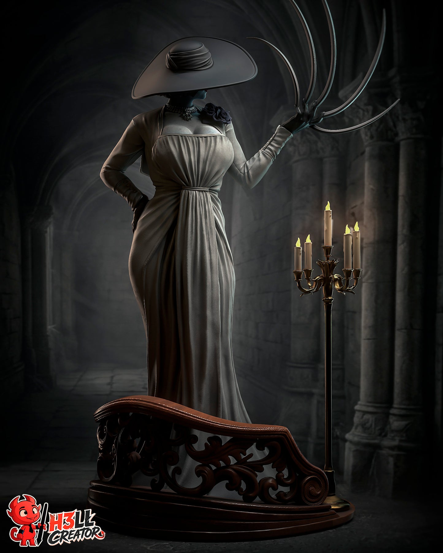 Lady Dimitrescu by h3ll creator | High Quality Resin Print | Painted Commissions available!