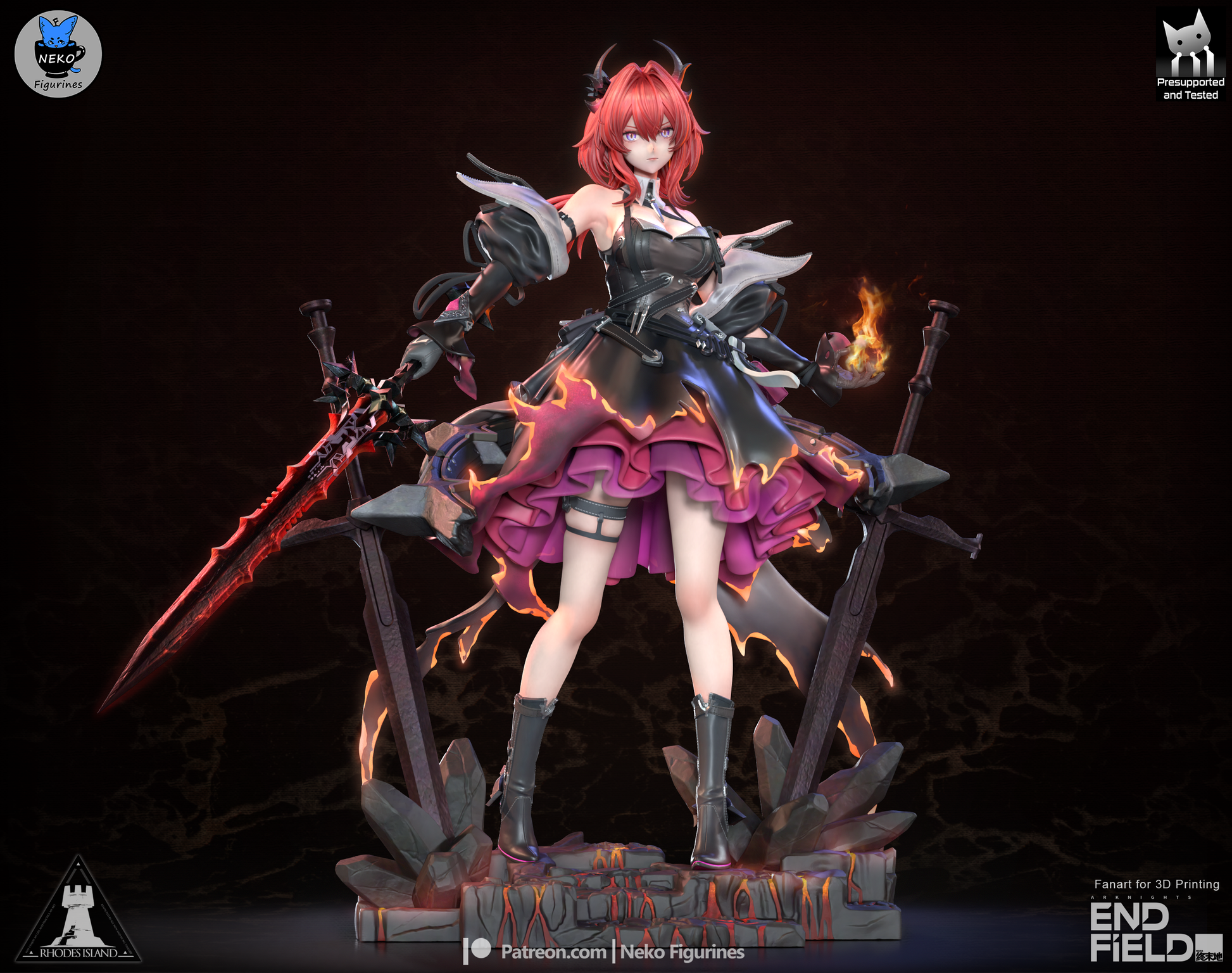 Laevatain from Arknights: Endfield by Neko Figurines | High Quality Resin Print | Painted Commissions available! - Sephiknot