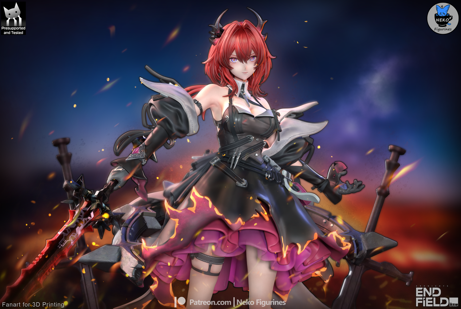 Laevatain from Arknights: Endfield by Neko Figurines | High Quality Resin Print | Painted Commissions available! - Sephiknot