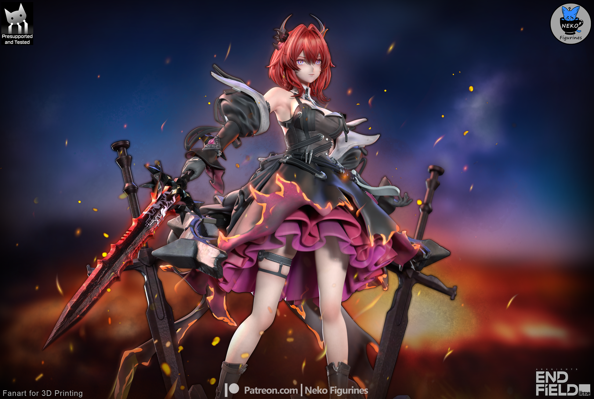 Laevatain from Arknights: Endfield by Neko Figurines | High Quality Resin Print | Painted Commissions available! - Sephiknot